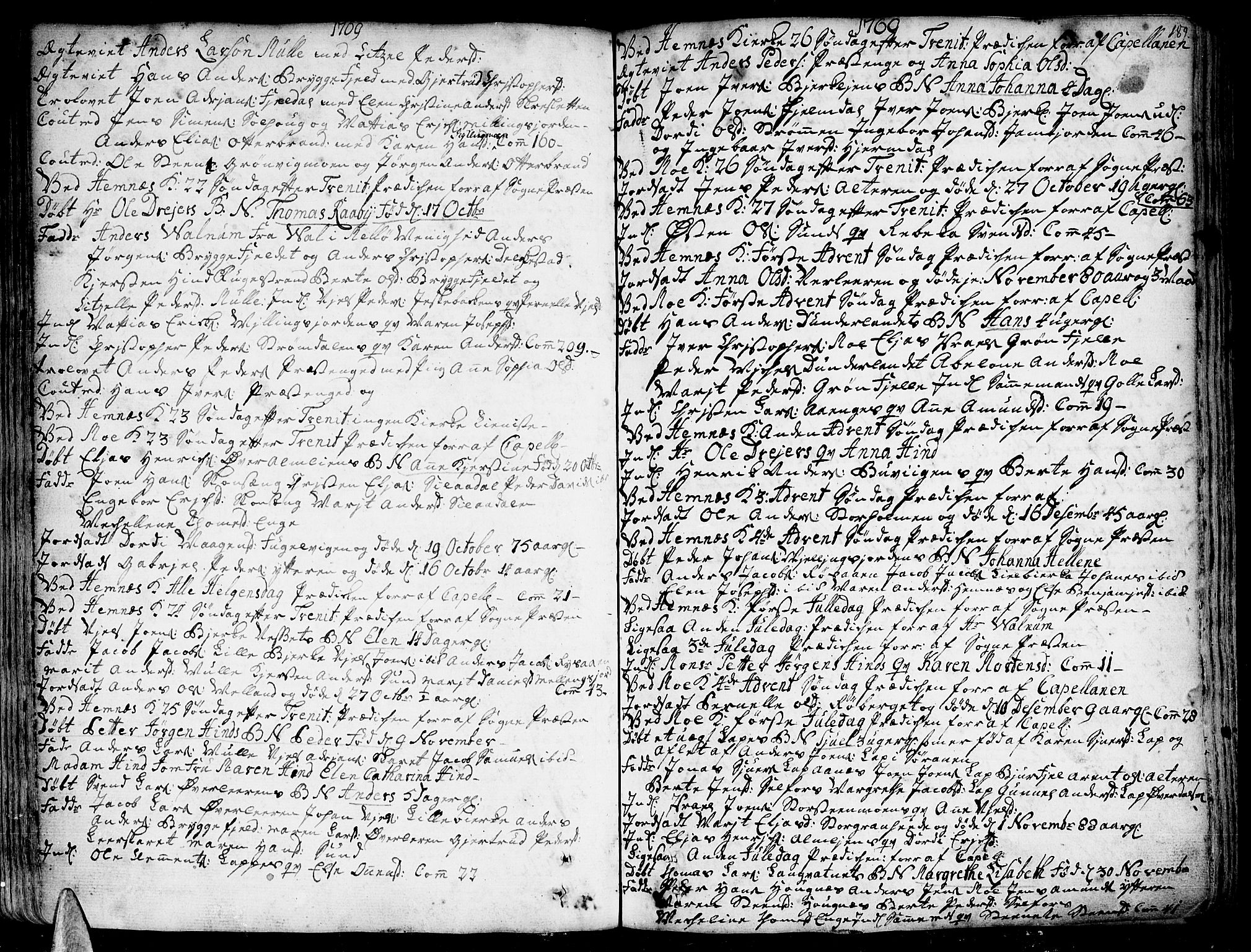 Ministerialprotokoller, klokkerbøker og fødselsregistre - Nordland, SAT/A-1459/825/L0348: Parish register (official) no. 825A04, 1752-1788, p. 189