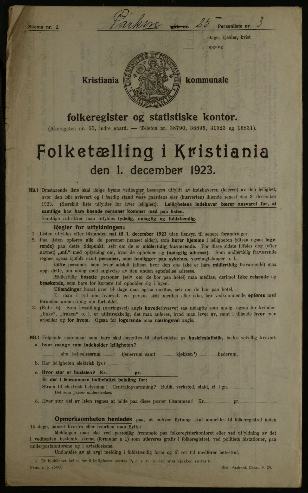 OBA, Municipal Census 1923 for Kristiania, 1923, p. 86142