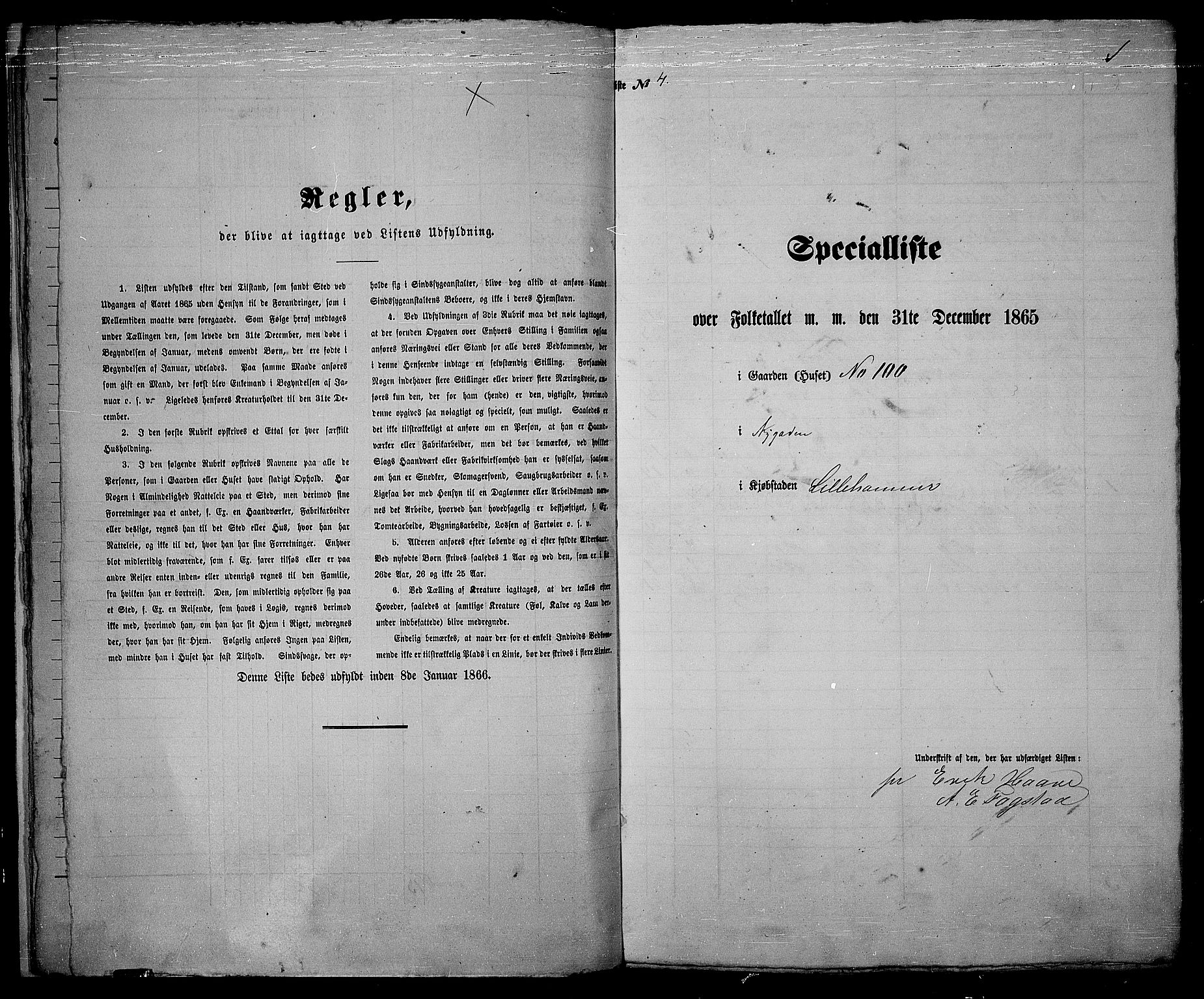 RA, 1865 census for Fåberg/Lillehammer, 1865, p. 14