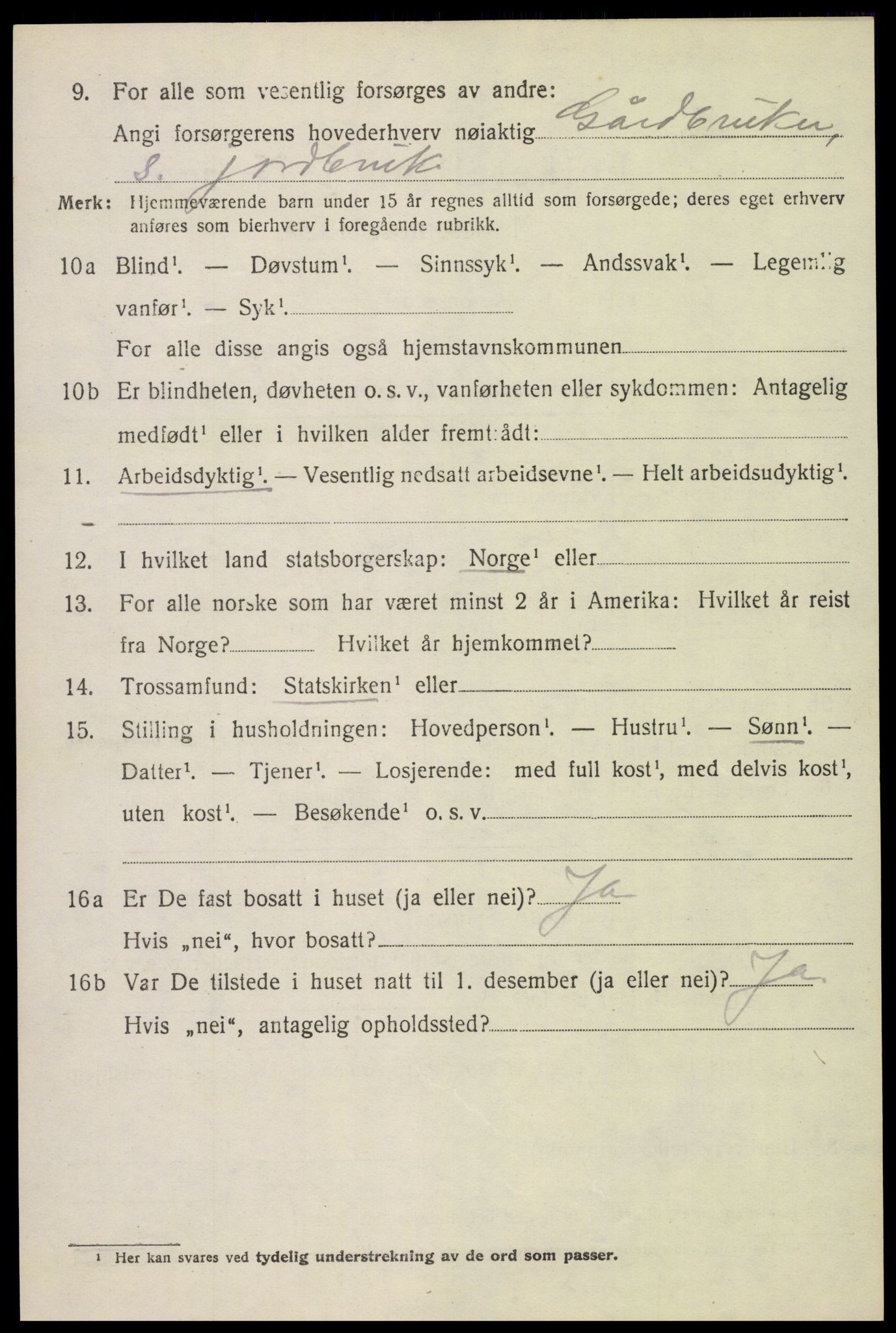 SAH, 1920 census for Nord-Fron, 1920, p. 3281