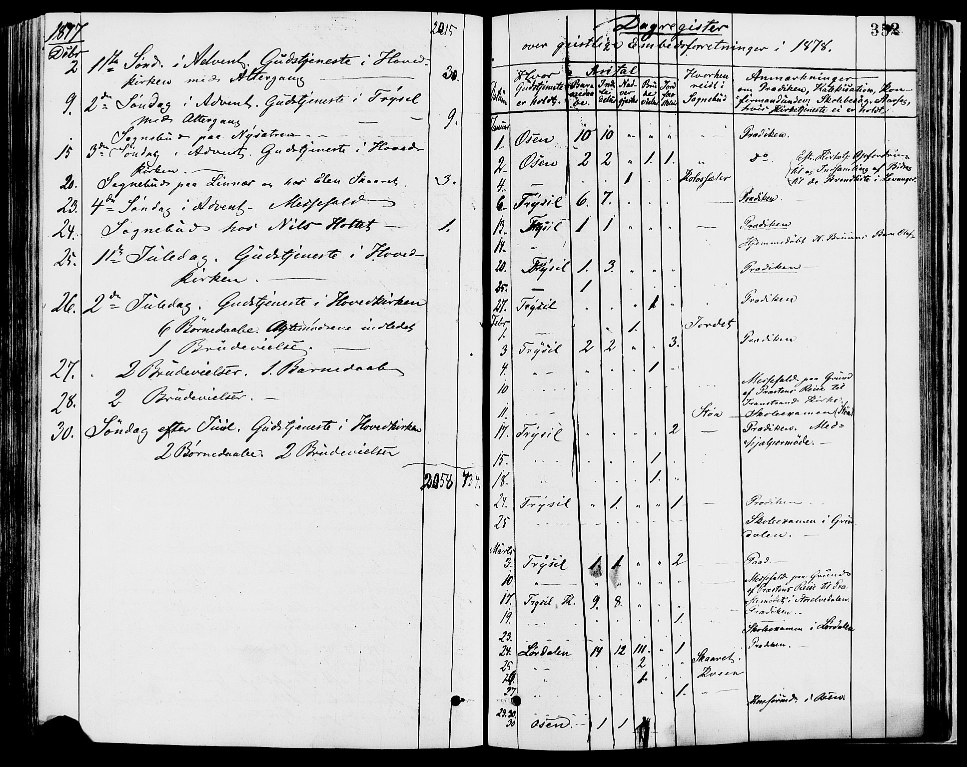 Trysil prestekontor, AV/SAH-PREST-046/H/Ha/Haa/L0007: Parish register (official) no. 7, 1874-1880, p. 352