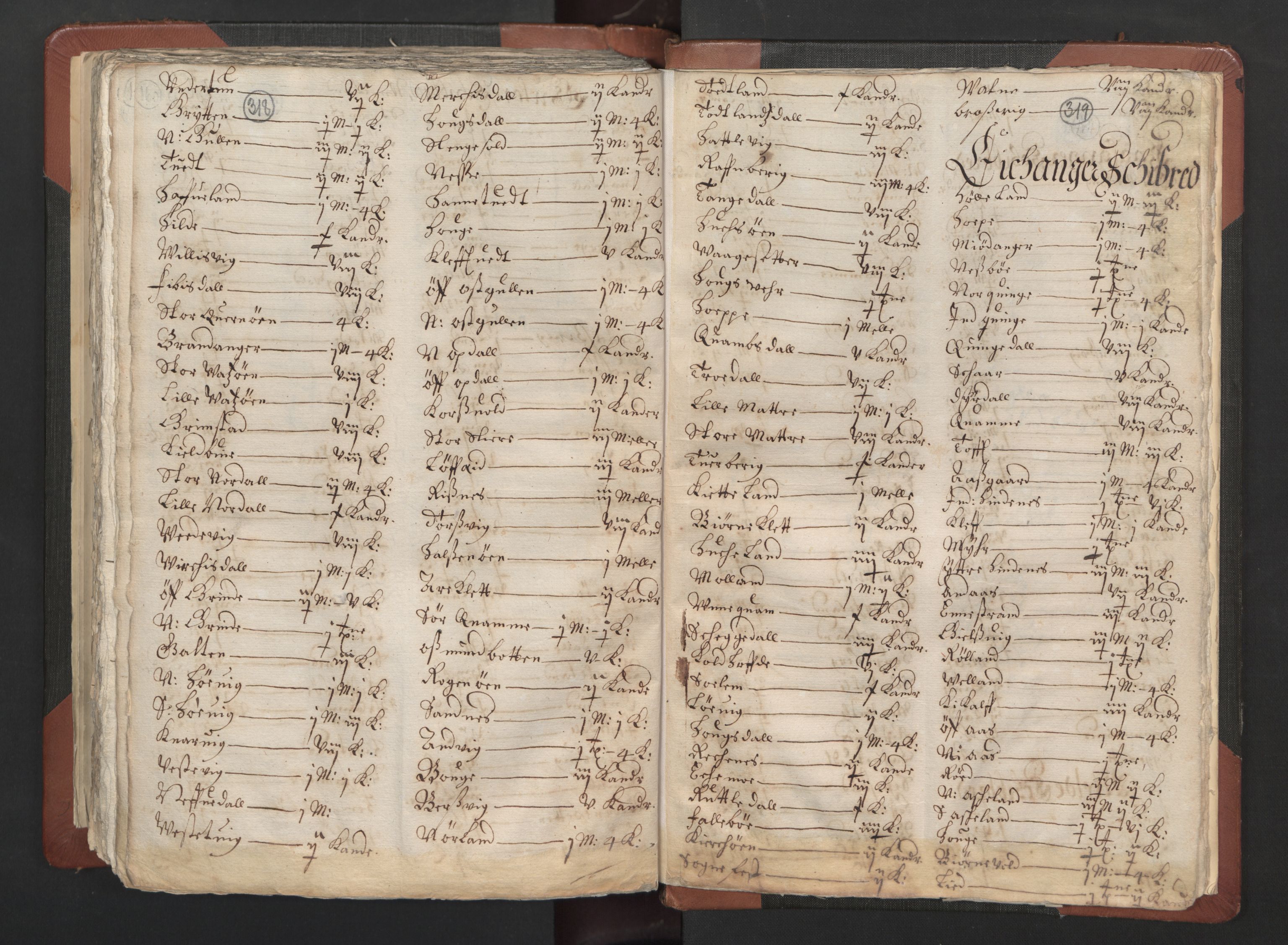 RA, Bailiff's Census 1664-1666, no. 13: Nordhordland fogderi and Sunnhordland fogderi, 1665, p. 318-319