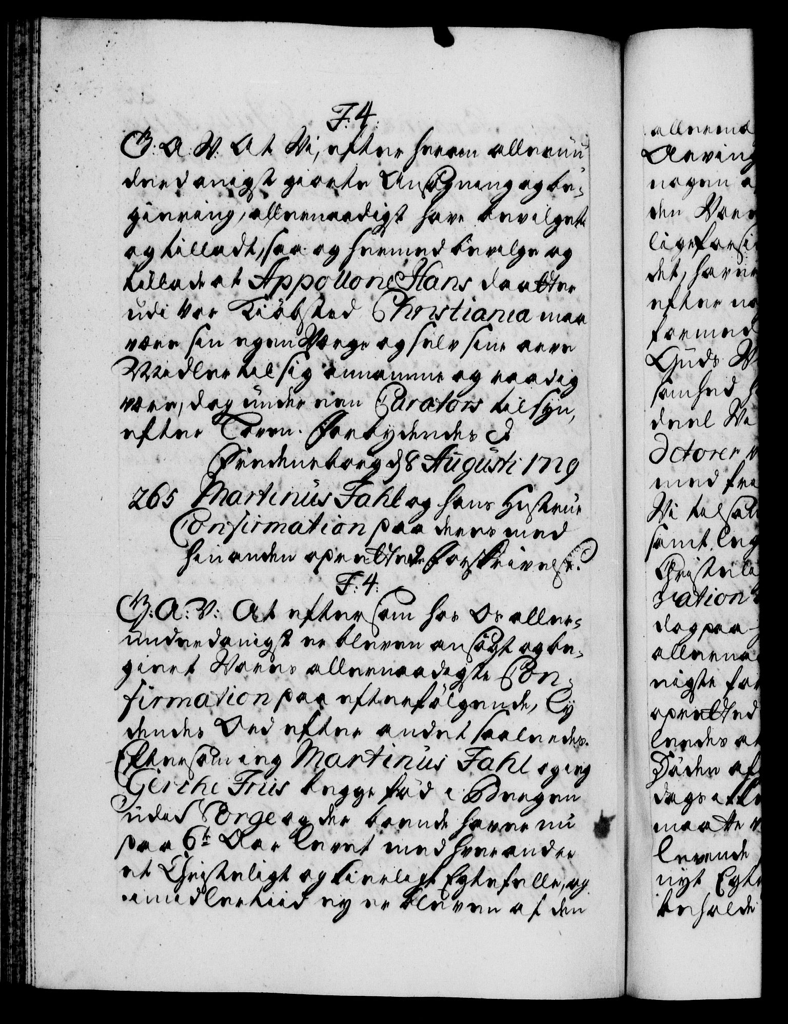 Danske Kanselli 1572-1799, AV/RA-EA-3023/F/Fc/Fca/Fcaa/L0026: Norske registre, 1729-1730, p. 205b