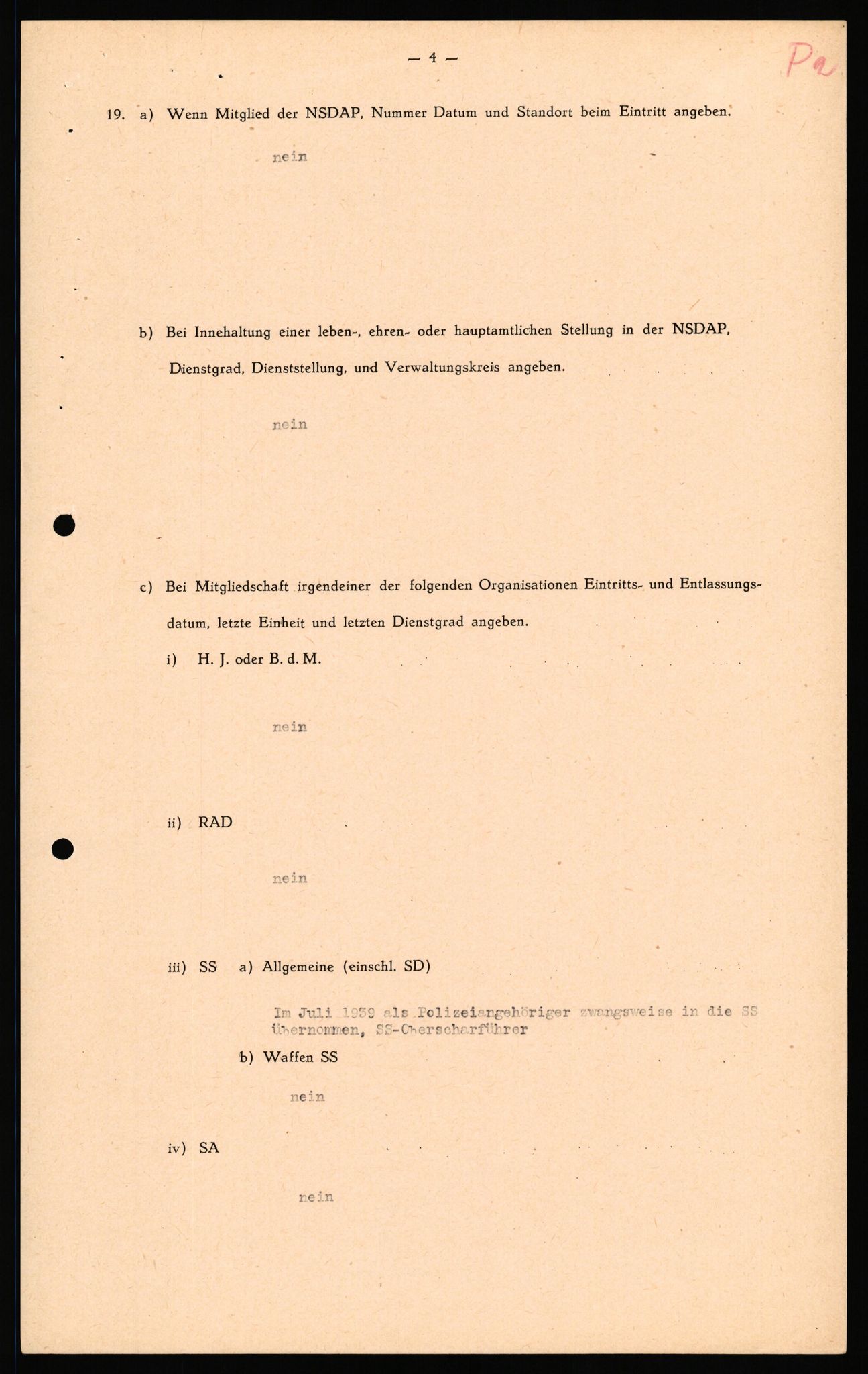 Forsvaret, Forsvarets overkommando II, AV/RA-RAFA-3915/D/Db/L0040: CI Questionaires. Tyske okkupasjonsstyrker i Norge. Østerrikere., 1945-1946, p. 77