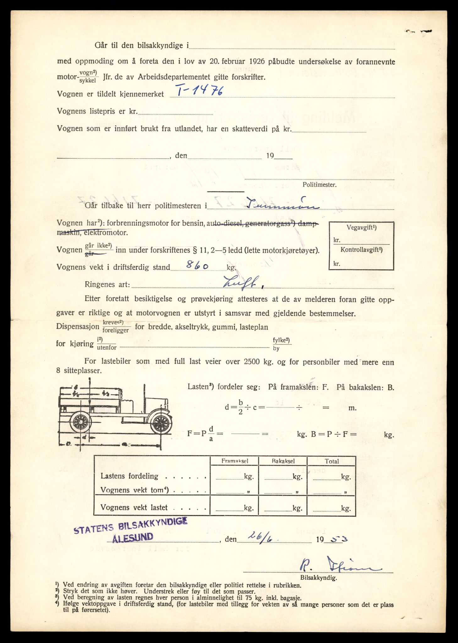 Møre og Romsdal vegkontor - Ålesund trafikkstasjon, SAT/A-4099/F/Fe/L0013: Registreringskort for kjøretøy T 1451 - T 1564, 1927-1998, p. 462