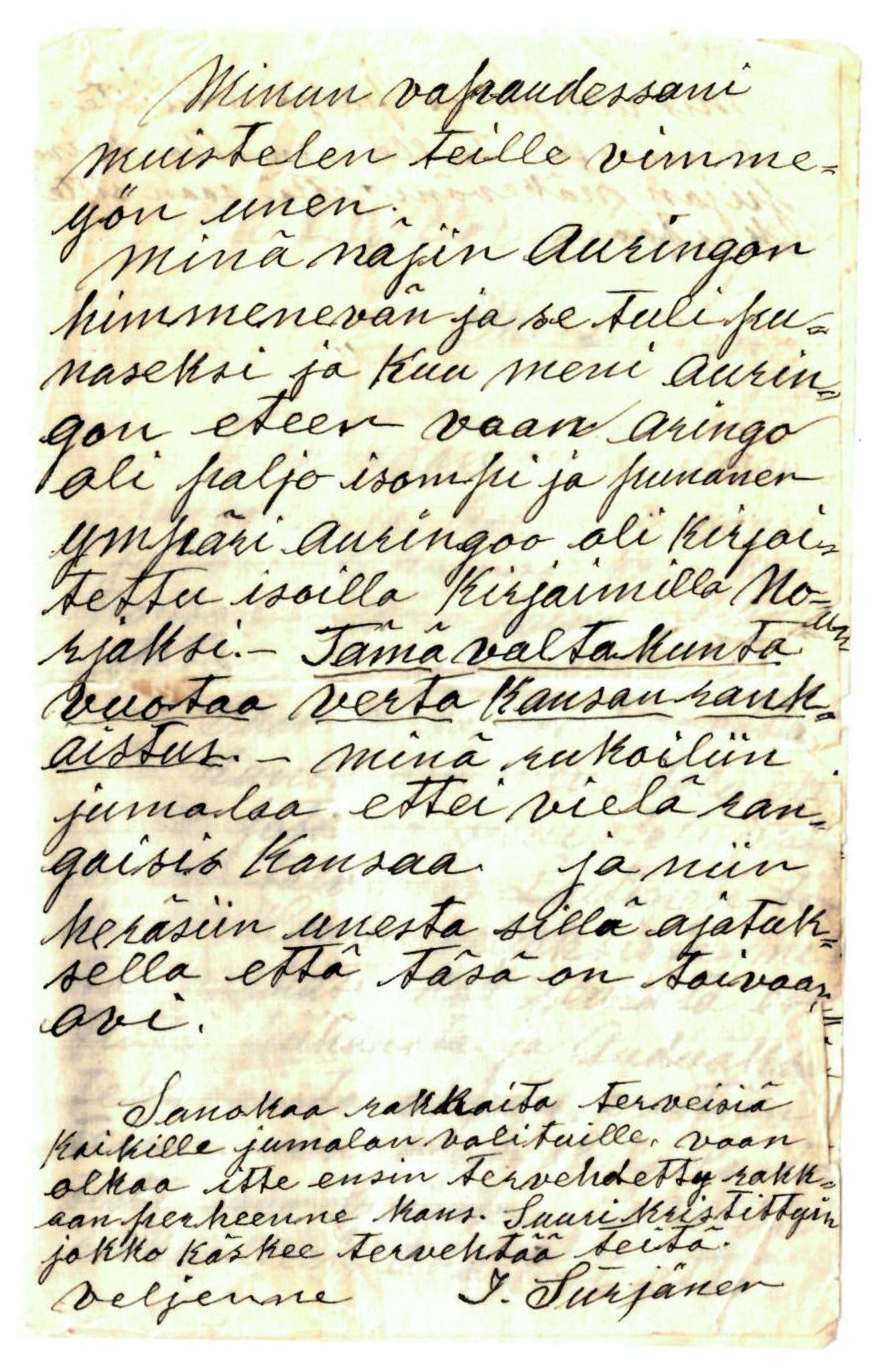 Elise Balos brevsamling, FMFB/A-1082/F/Fa/L0017: Brev fra I. Syrjänen til Th. Lilleng