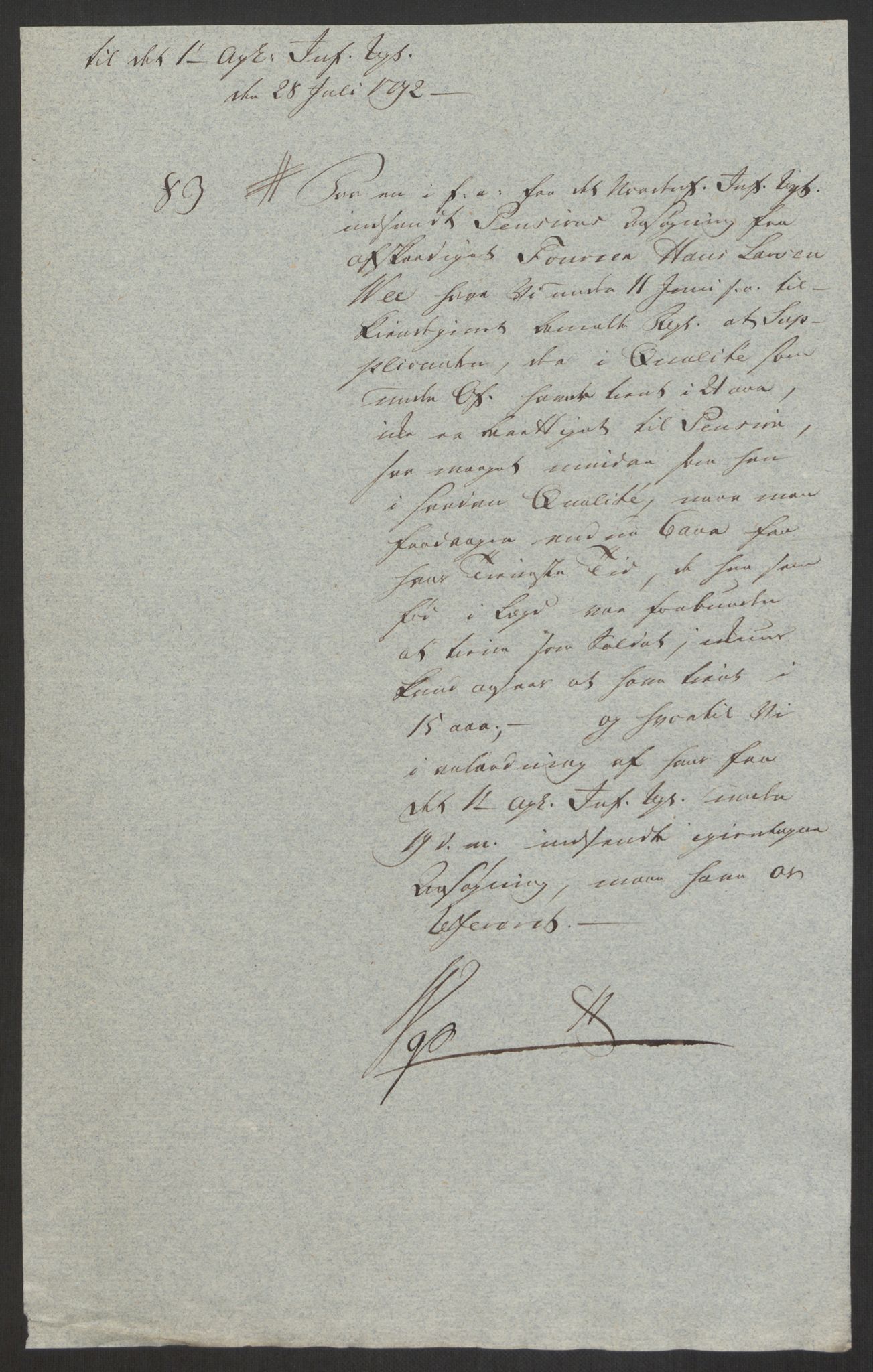Forsvaret, Den norske kvesthuskasse/krigshospitalkasse, AV/RA-RAFA-1887/F/Fa/L0008: Konsepter, 1790-1793, p. 885