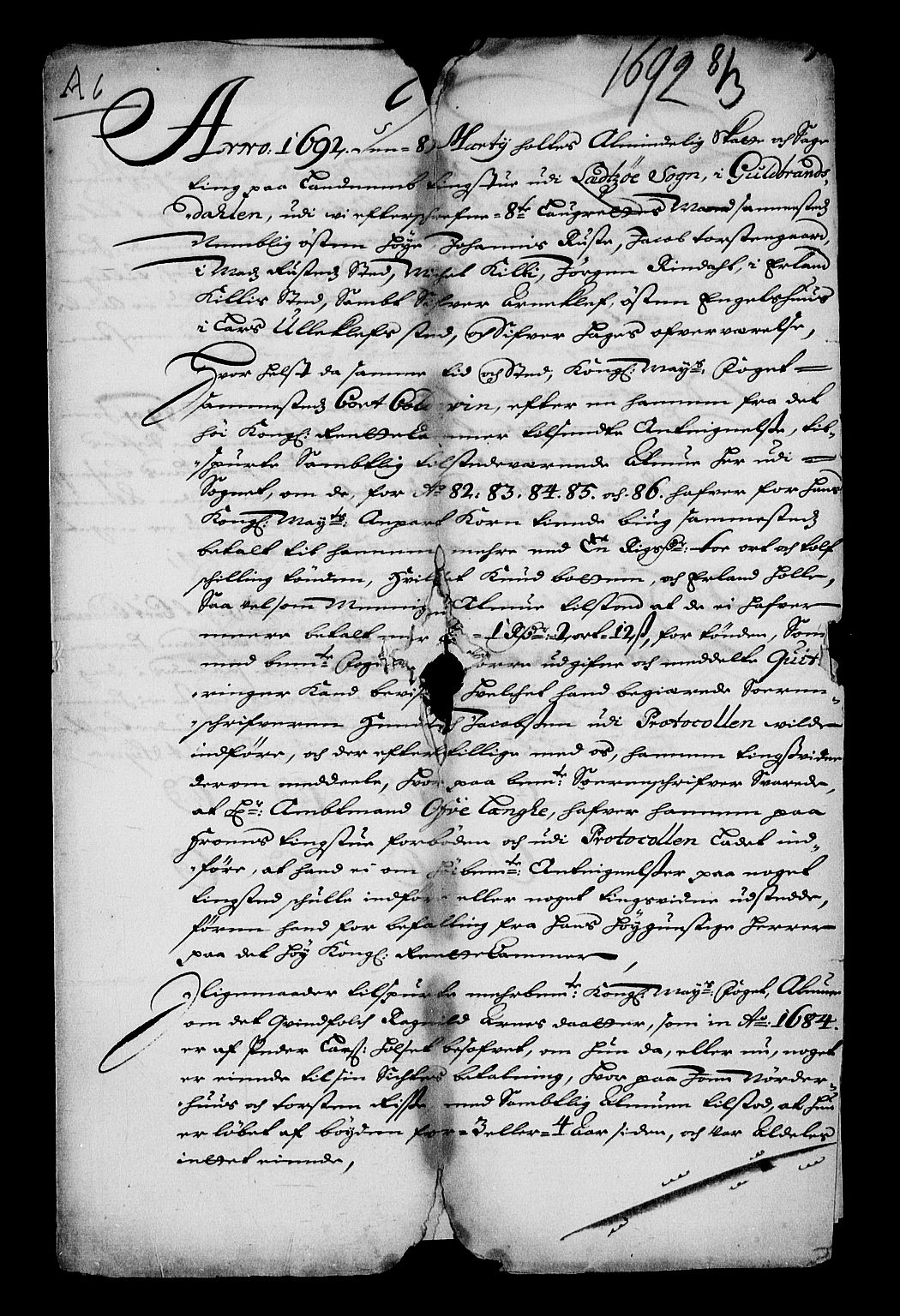 Stattholderembetet 1572-1771, RA/EA-2870/Af/L0004: Avskrifter av vedlegg til originale supplikker, nummerert i samsvar med supplikkbøkene, 1691-1694, p. 175