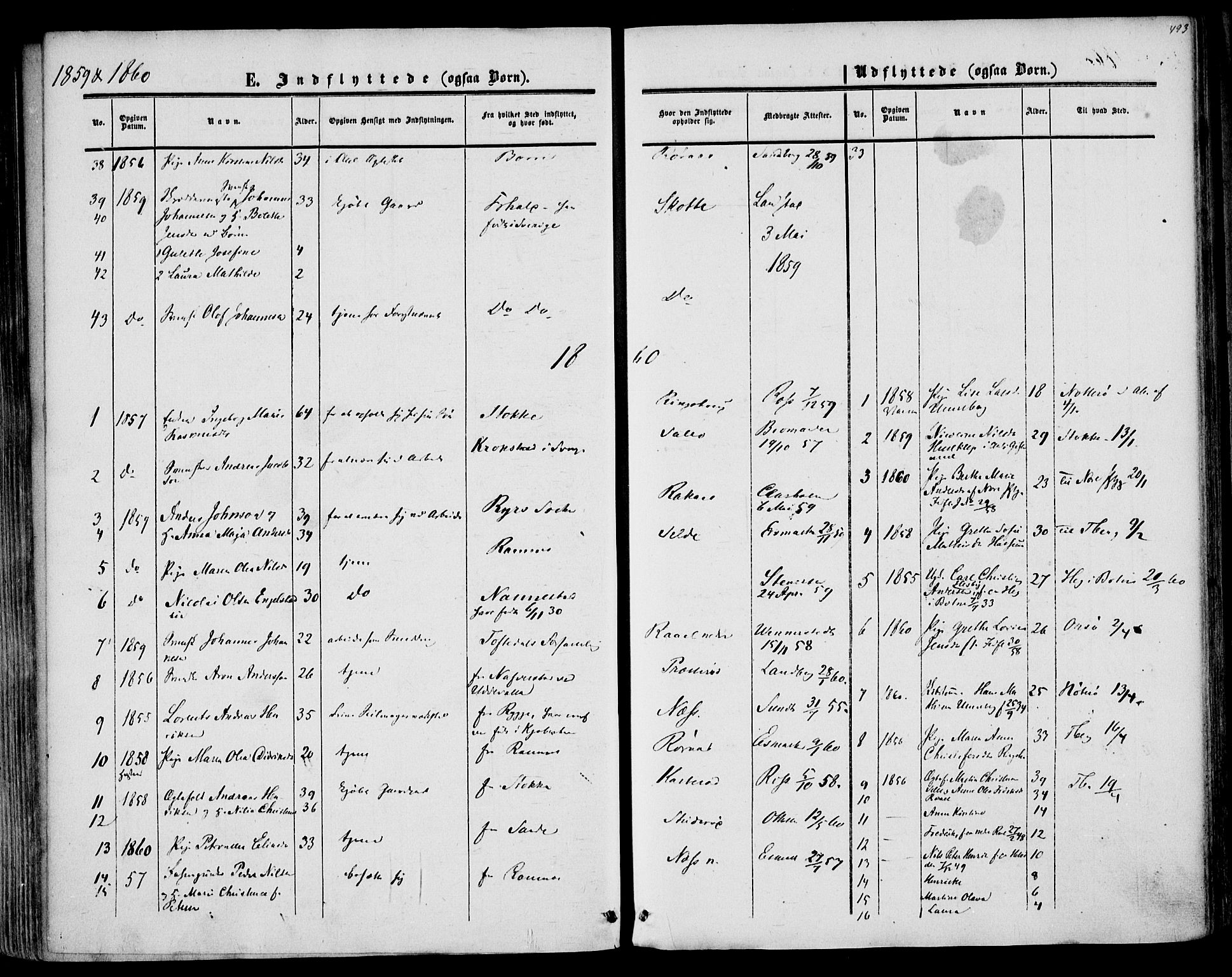 Sem kirkebøker, AV/SAKO-A-5/F/Fa/L0007: Parish register (official) no. I 7, 1856-1865, p. 493