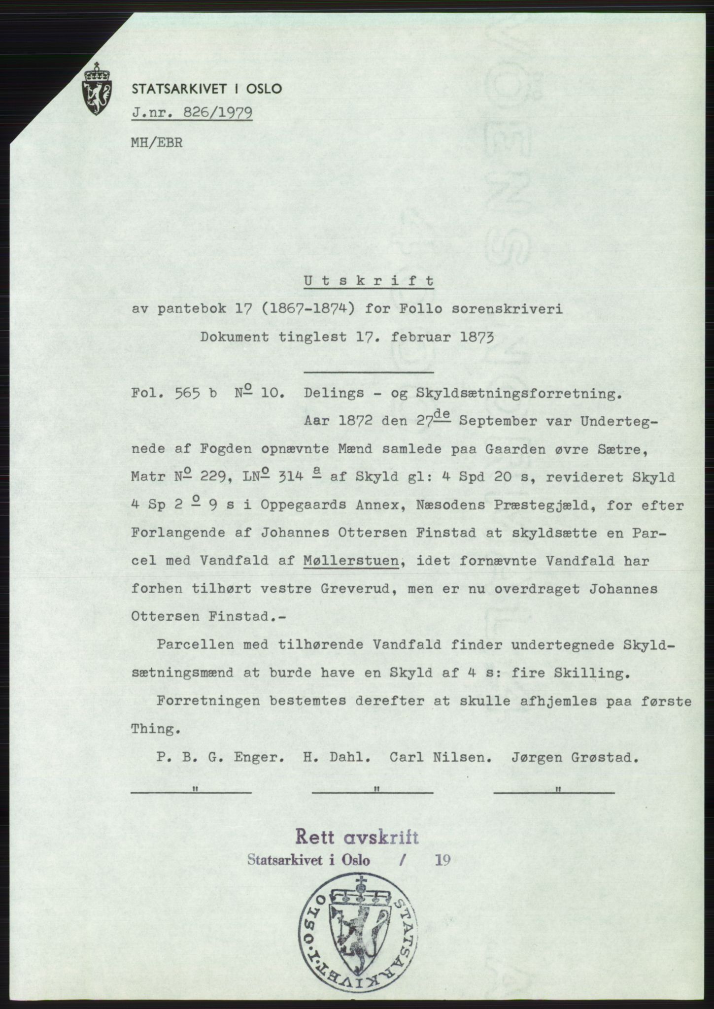 Statsarkivet i Oslo, SAO/A-10621/Z/Zd/L0038: Avskrifter, j.nr 31-3081/1979, 1979, p. 89