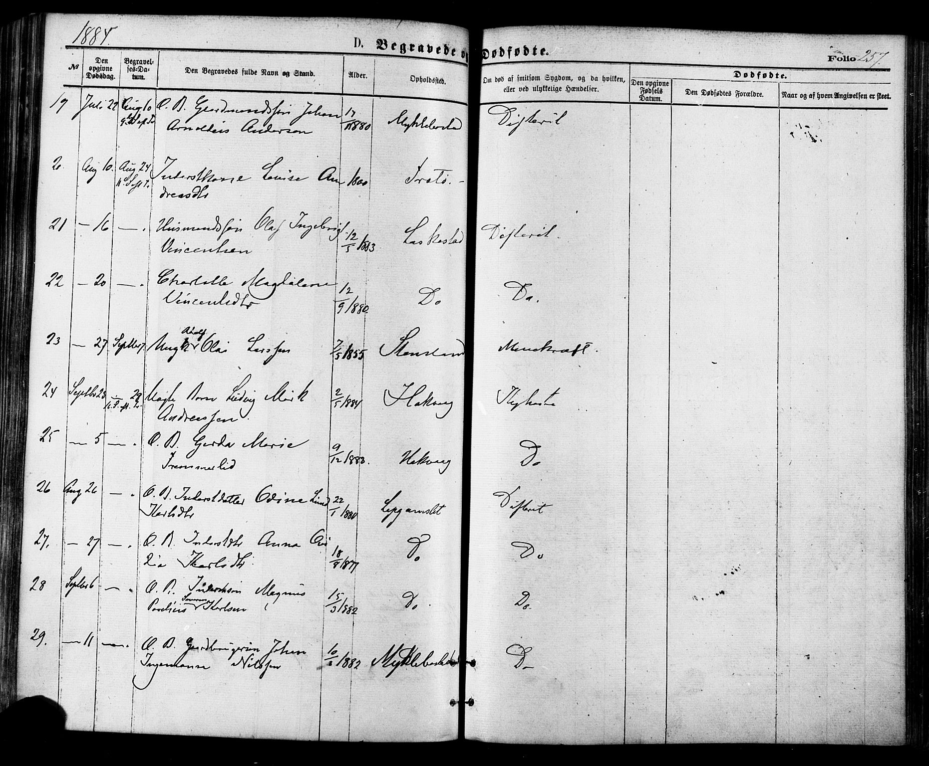 Ministerialprotokoller, klokkerbøker og fødselsregistre - Nordland, SAT/A-1459/855/L0802: Parish register (official) no. 855A10, 1875-1886, p. 257