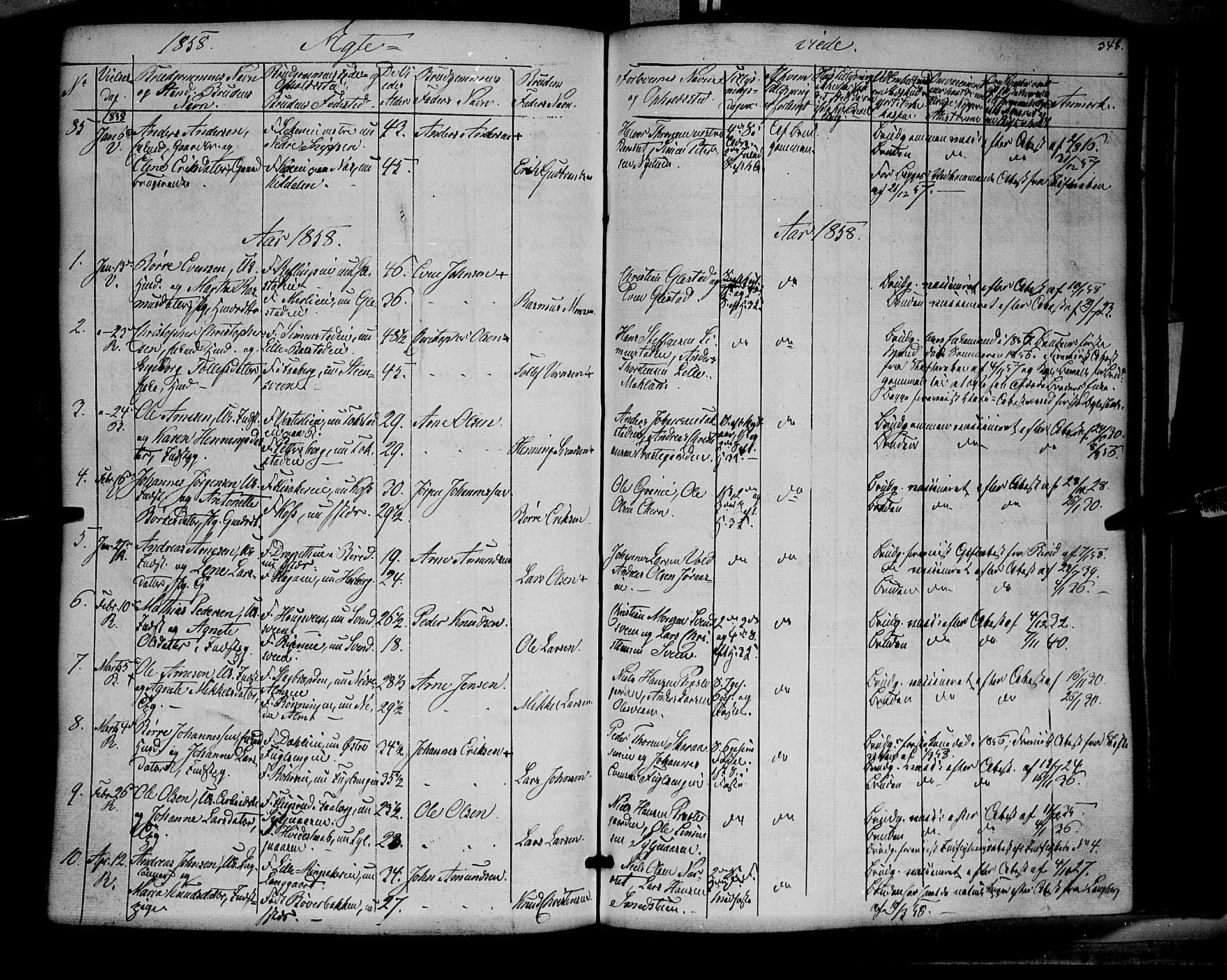 Ringsaker prestekontor, AV/SAH-PREST-014/K/Ka/L0009: Parish register (official) no. 9, 1850-1860, p. 348