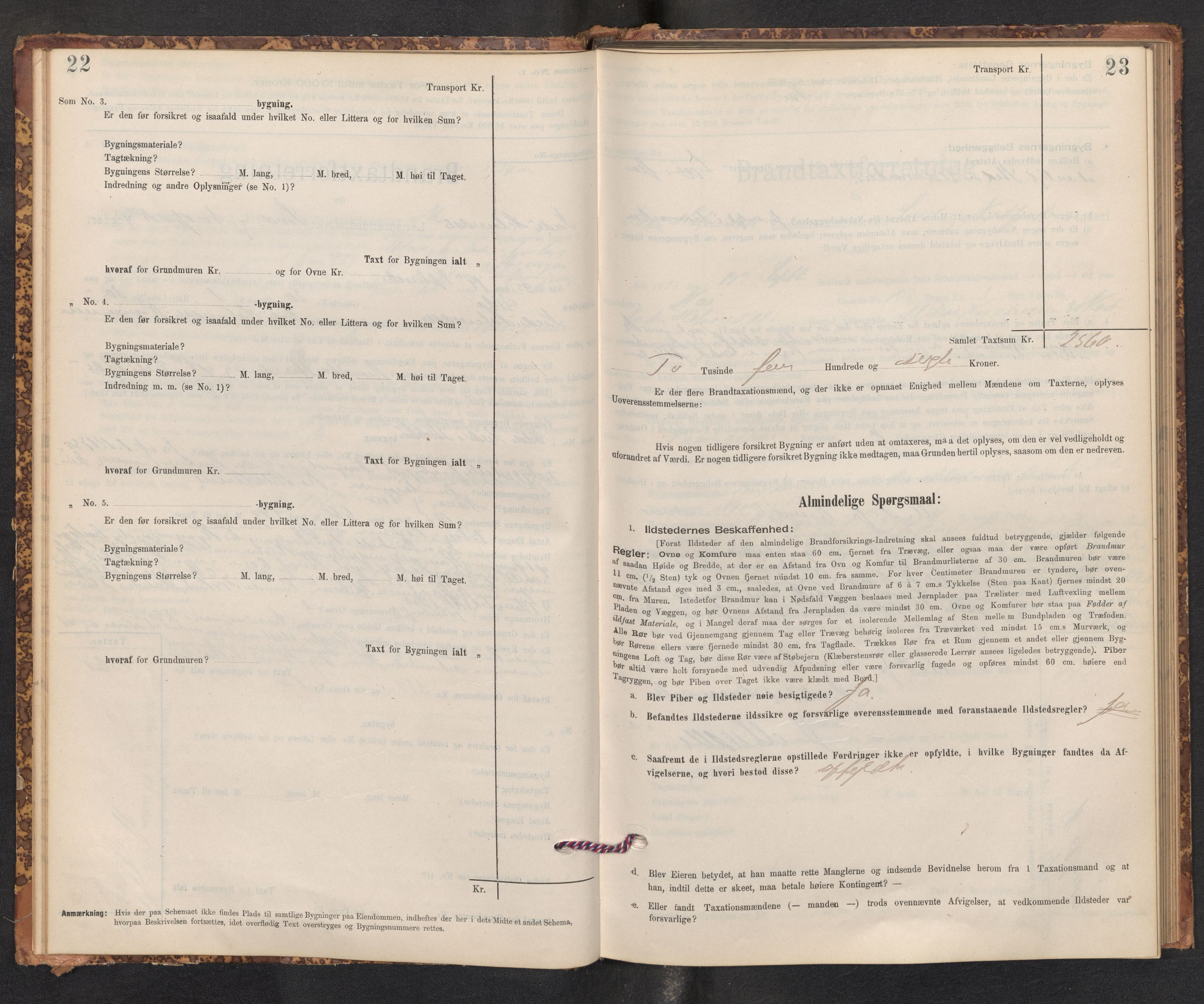 Lensmannen i Gaular, AV/SAB-A-27601/0012/L0005: Branntakstprotokoll, skjematakst, 1895-1917, p. 22-23