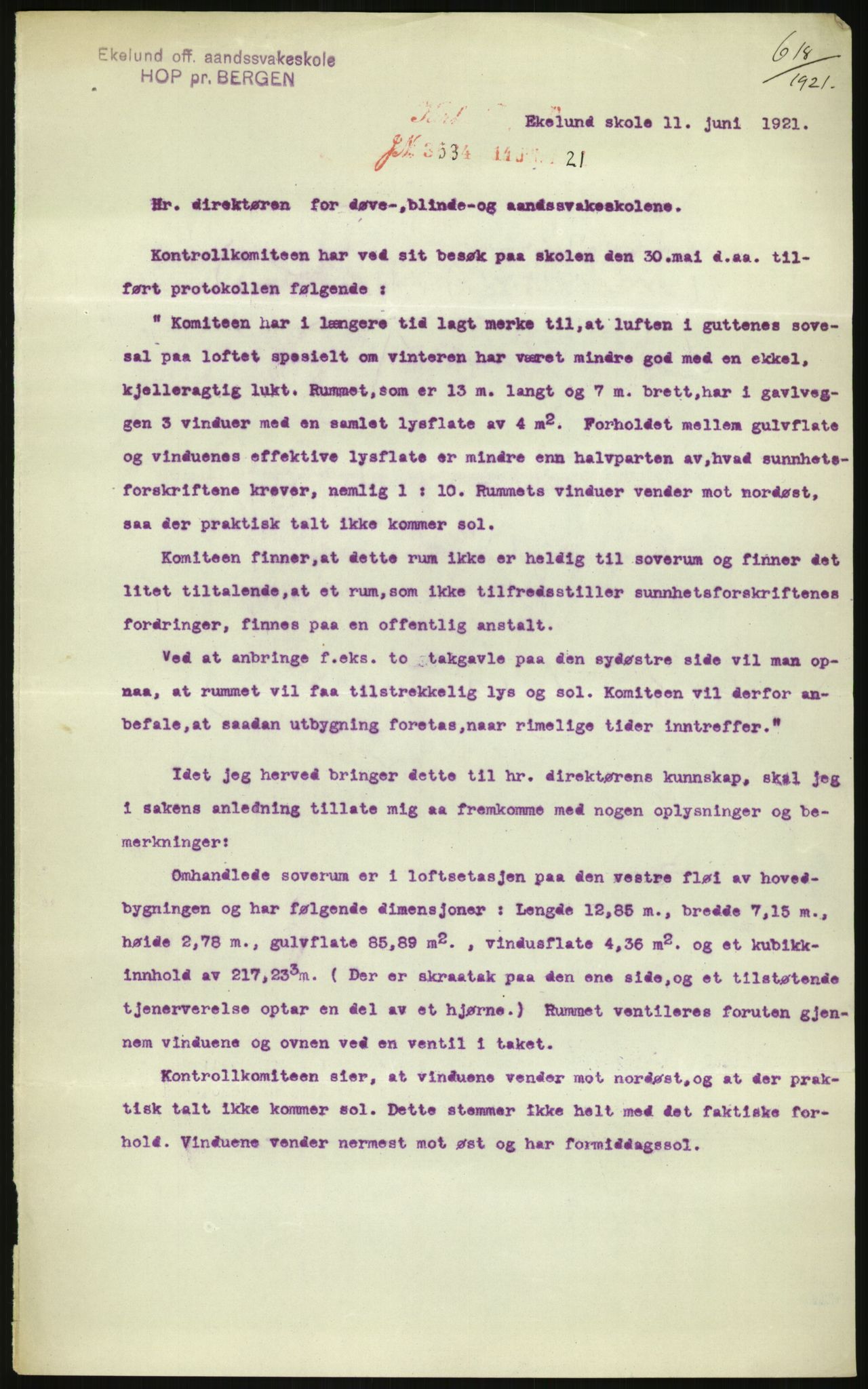 Kirke- og undervisningsdepartementet, 1. skolekontor D, RA/S-1021/F/Fh/Fhr/L0098: Eikelund off. skole for evneveike, 1897-1947, p. 83