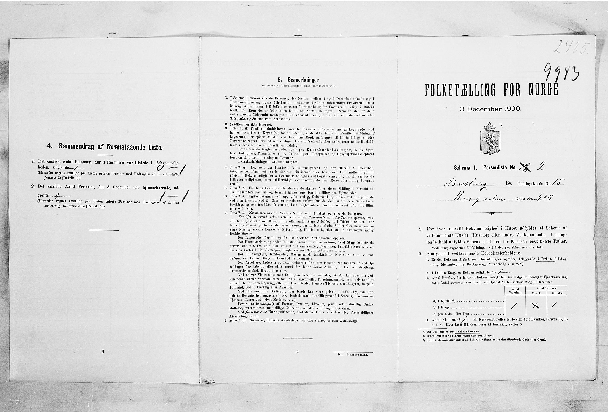 RA, 1900 census for Tønsberg, 1900, p. 4909