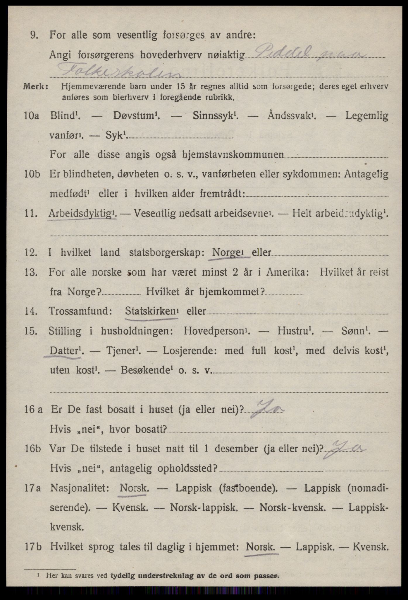 SAT, 1920 census for Malvik, 1920, p. 5423