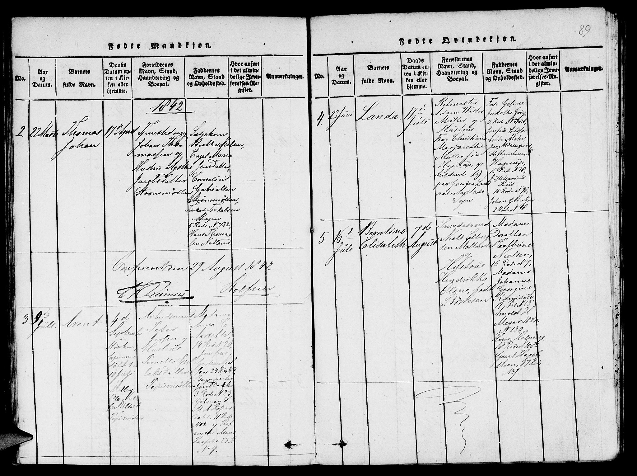 St. Jørgens hospital og Årstad sokneprestembete, AV/SAB-A-99934: Parish register (copy) no. A 1, 1816-1843, p. 89