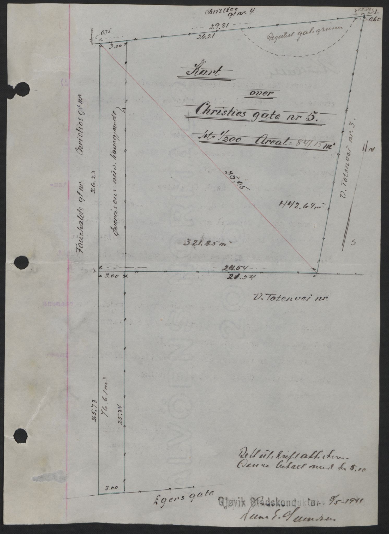 Toten tingrett, SAH/TING-006/H/Hb/Hbc/L0008: Mortgage book no. Hbc-08, 1941-1941, Diary no: : 1297/1941