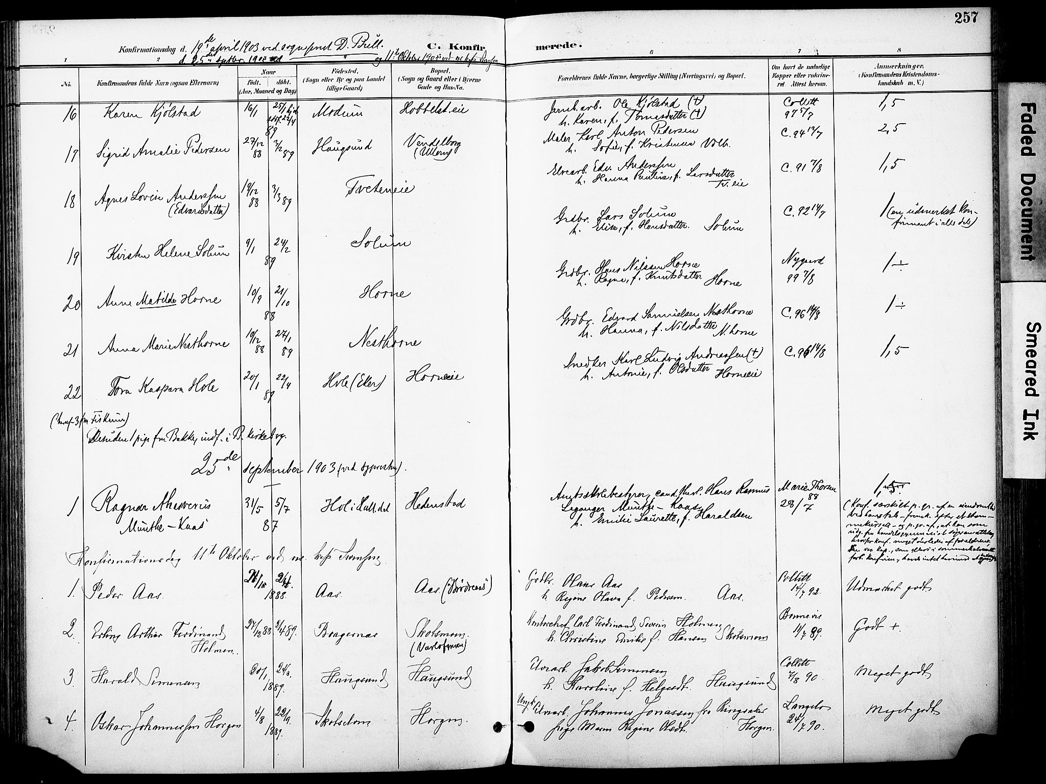 Eiker kirkebøker, AV/SAKO-A-4/F/Fb/L0003: Parish register (official) no. II 3, 1896-1942, p. 257