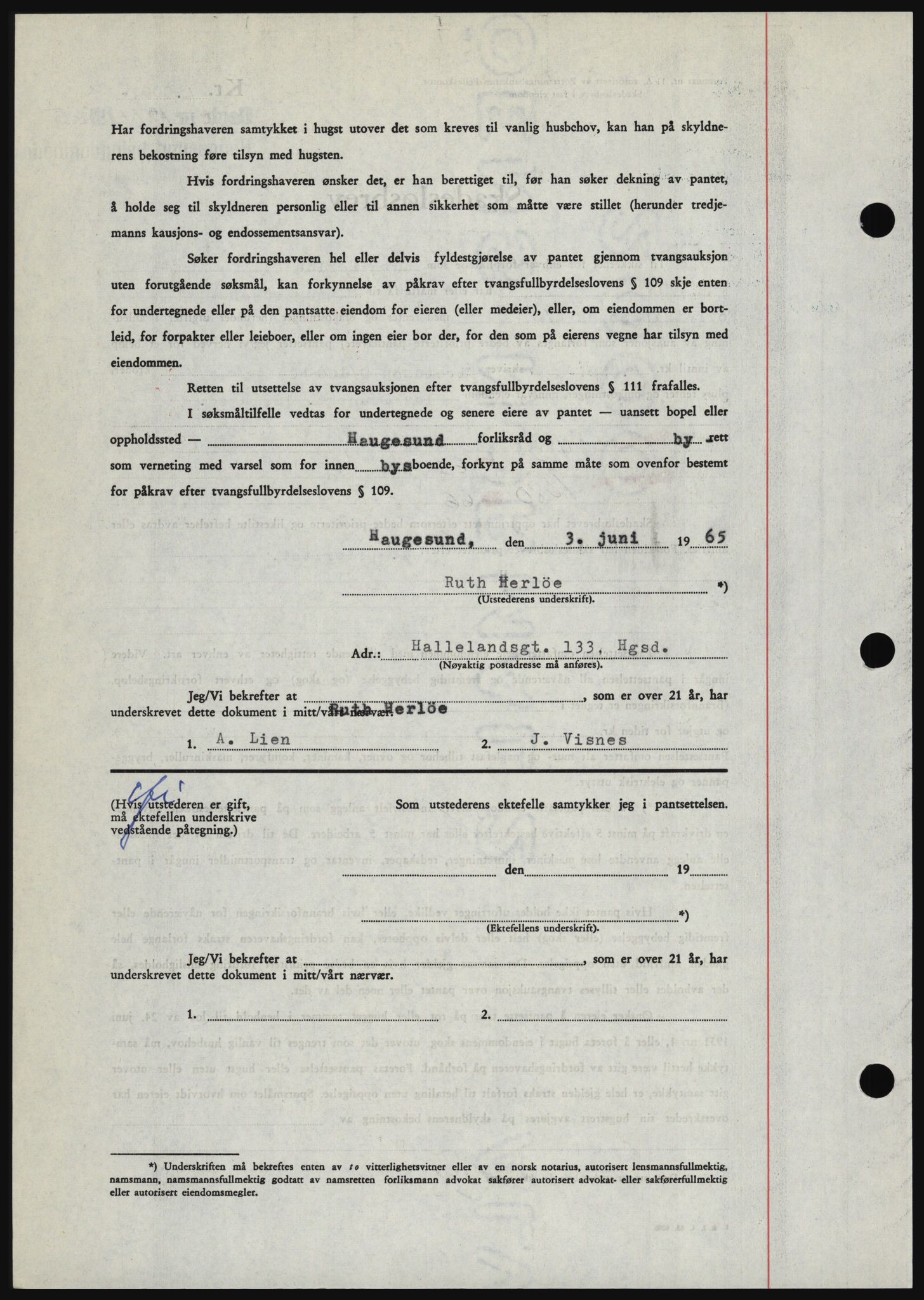 Haugesund tingrett, SAST/A-101415/01/II/IIC/L0053: Mortgage book no. B 53, 1965-1965, Diary no: : 1366/1965