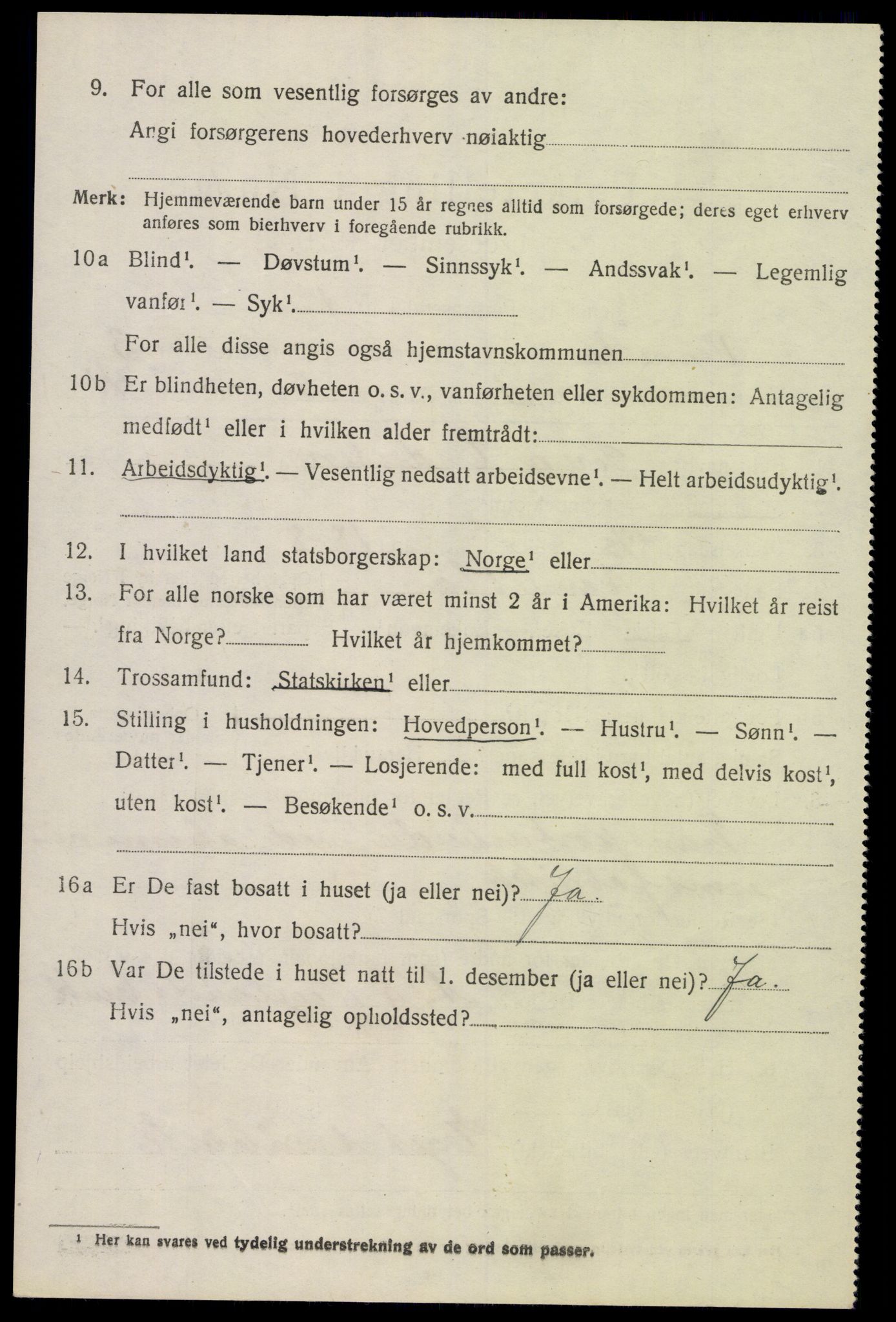 SAK, 1920 census for Vennesla, 1920, p. 2153