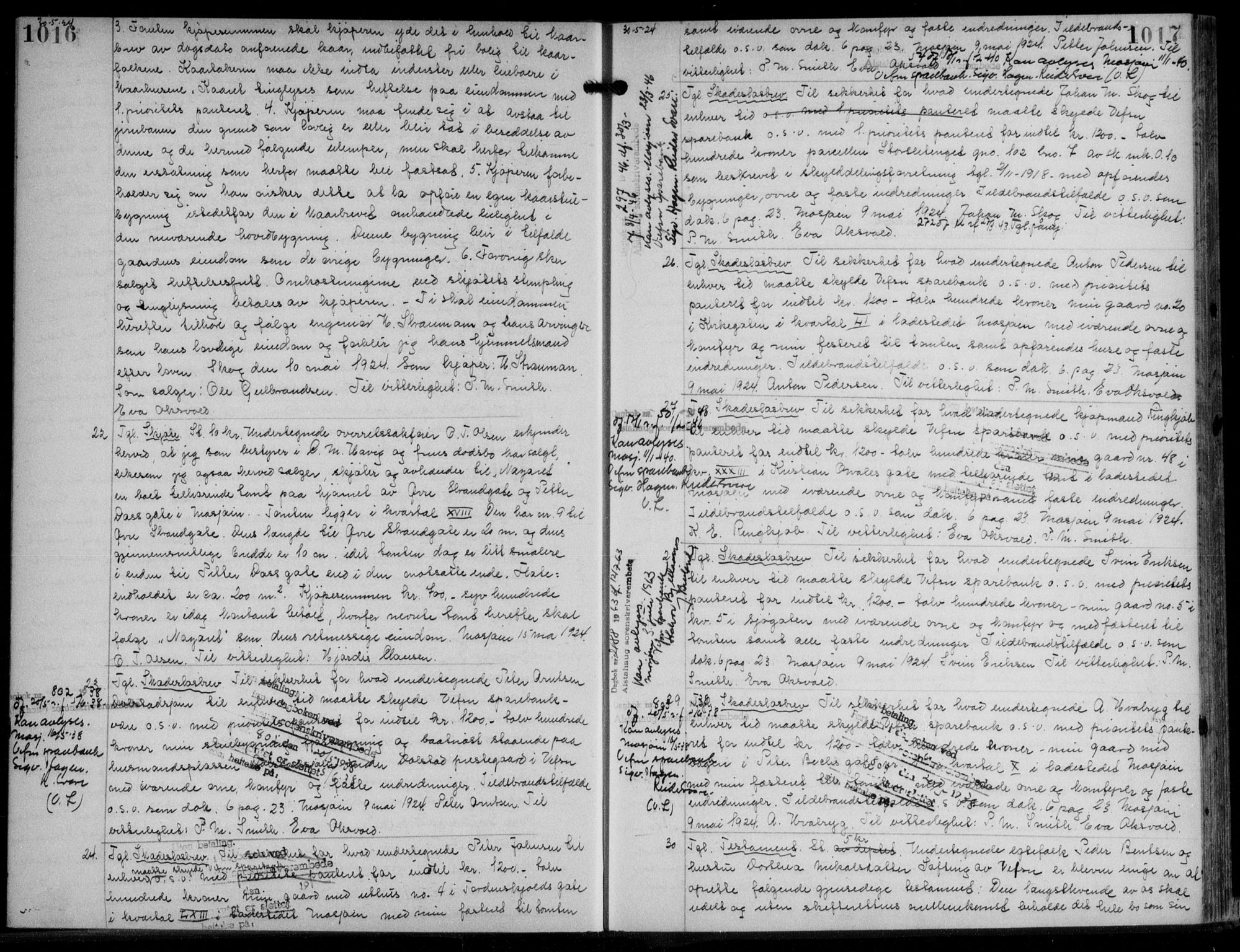 Søndre Helgeland sorenskriveri, SAT/A-4575/1/2/2C/L0022: Mortgage book no. 33, 1921-1925, p. 1016-1017, Deed date: 30.05.1924