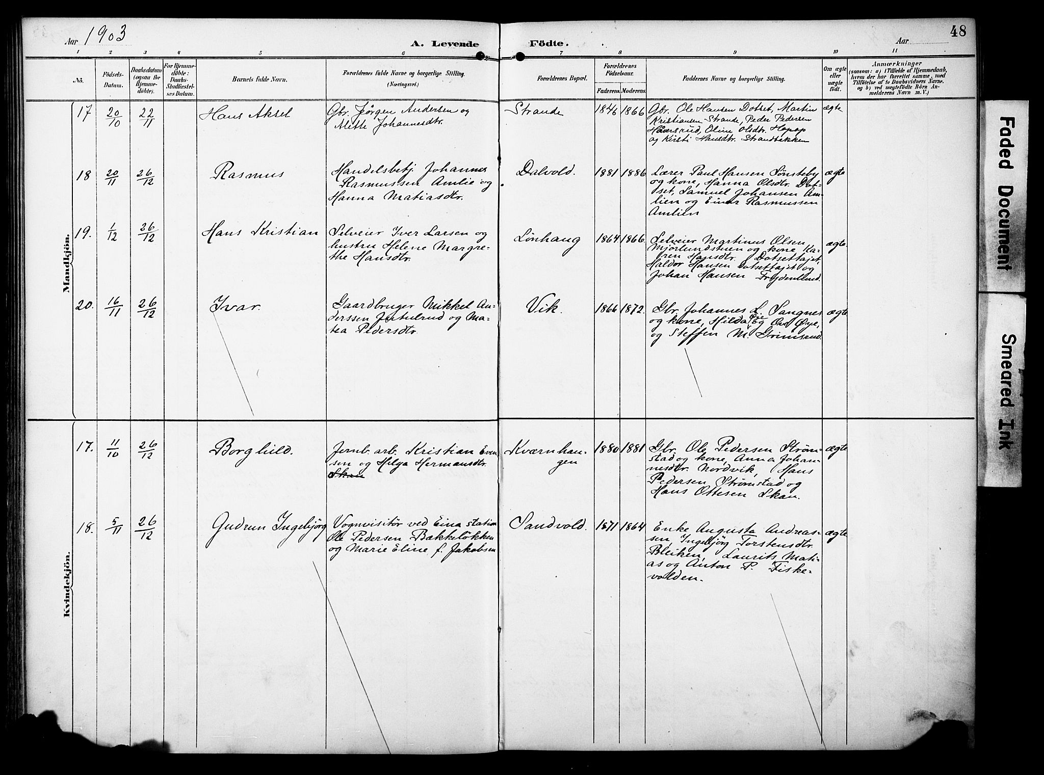 Vestre Toten prestekontor, AV/SAH-PREST-108/H/Ha/Haa/L0012: Parish register (official) no. 12, 1890-1906, p. 48