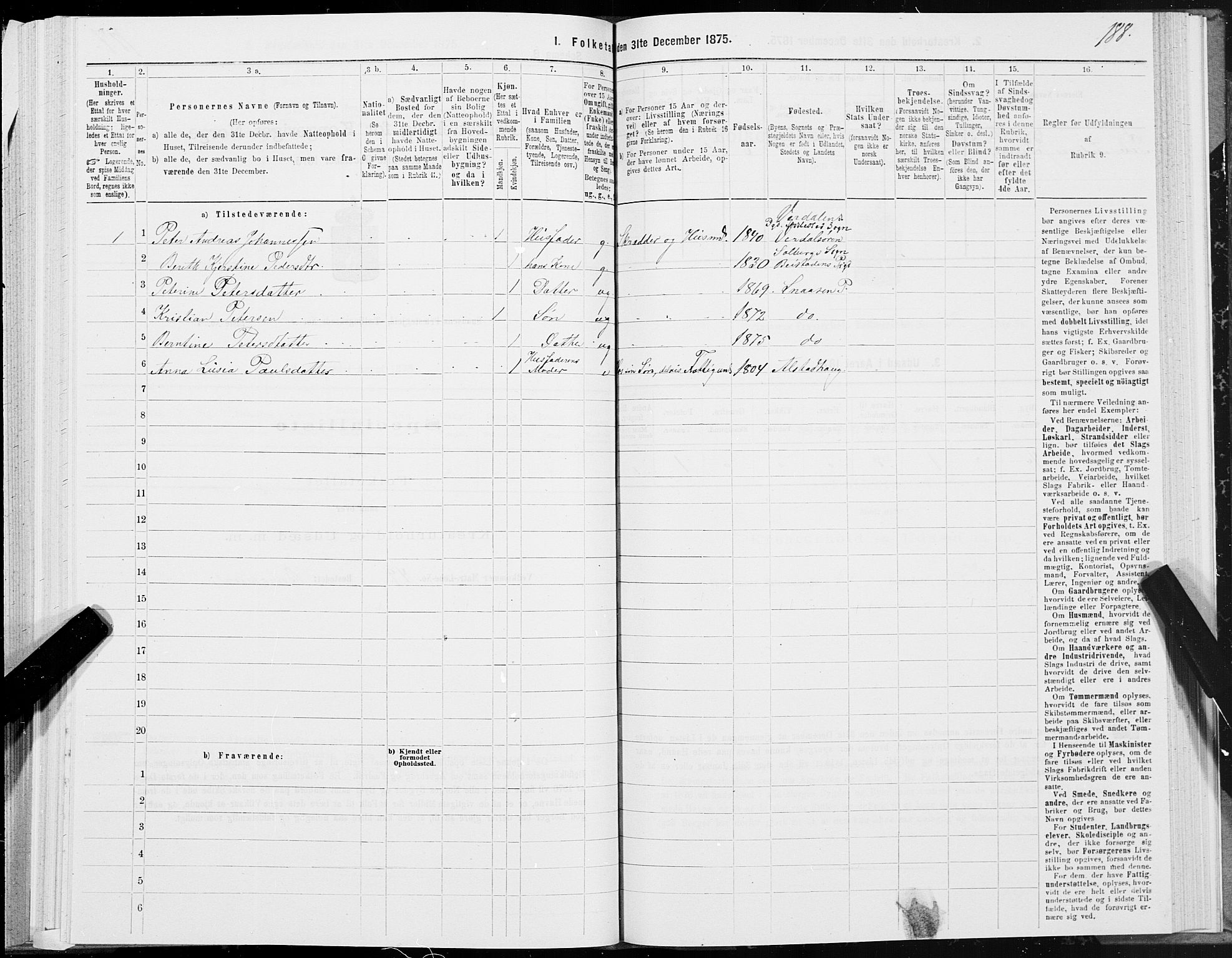 SAT, 1875 census for 1736P Snåsa, 1875, p. 1188