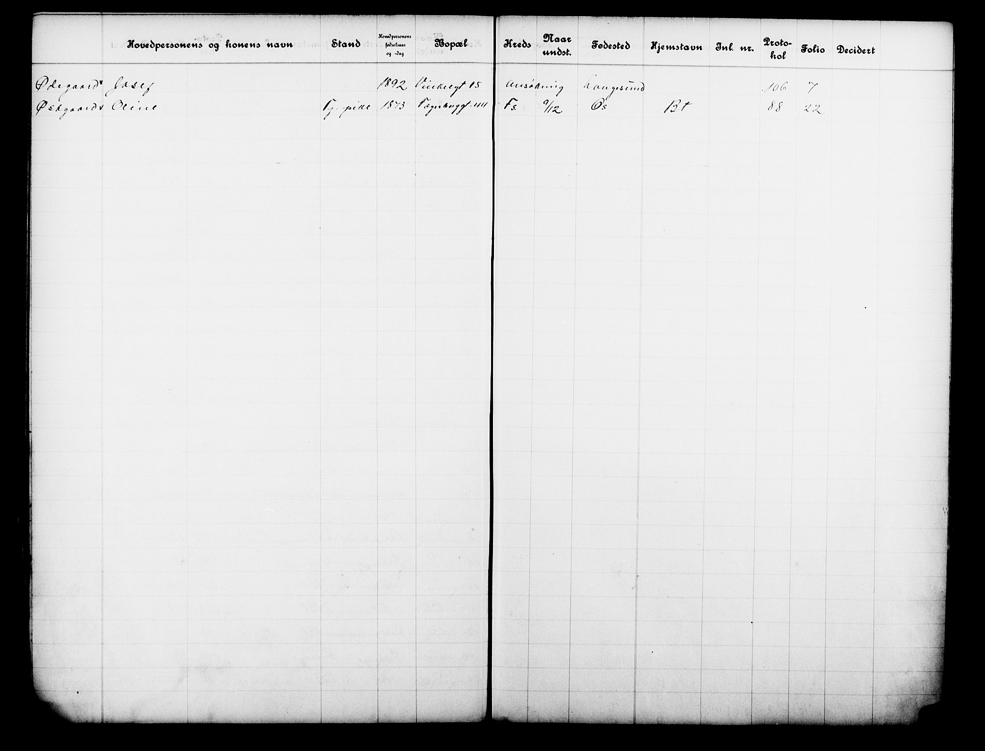 Fattigvesenet, OBA/A-20045/Fb/L0031: Hjemstavnsregister, 1912, p. 203