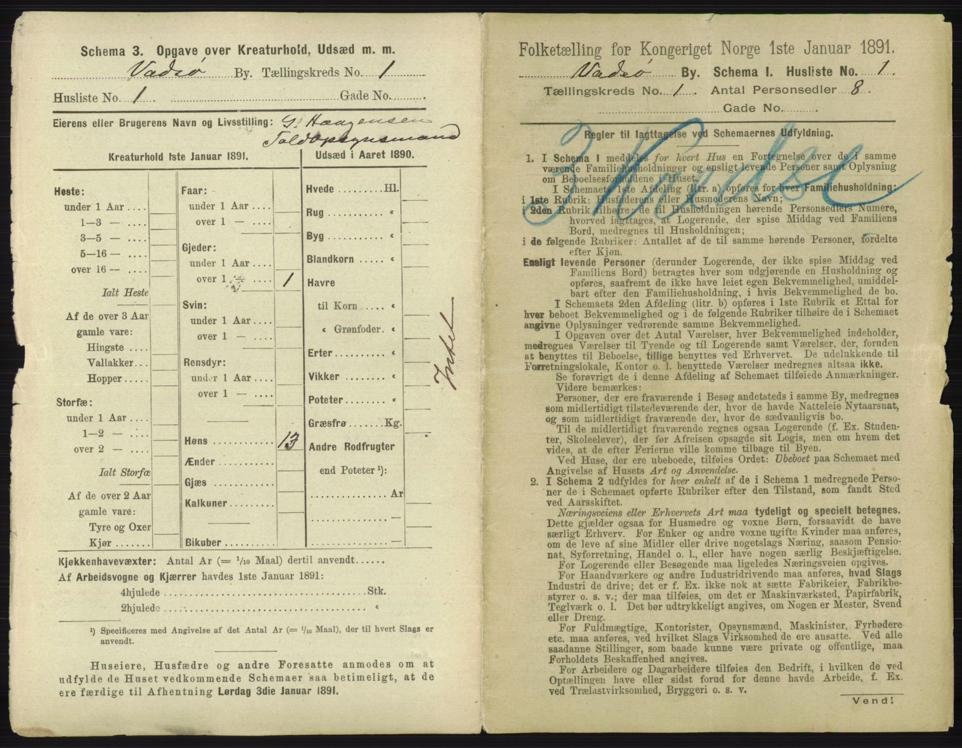 RA, 1891 census for 2003 Vadsø, 1891, p. 24