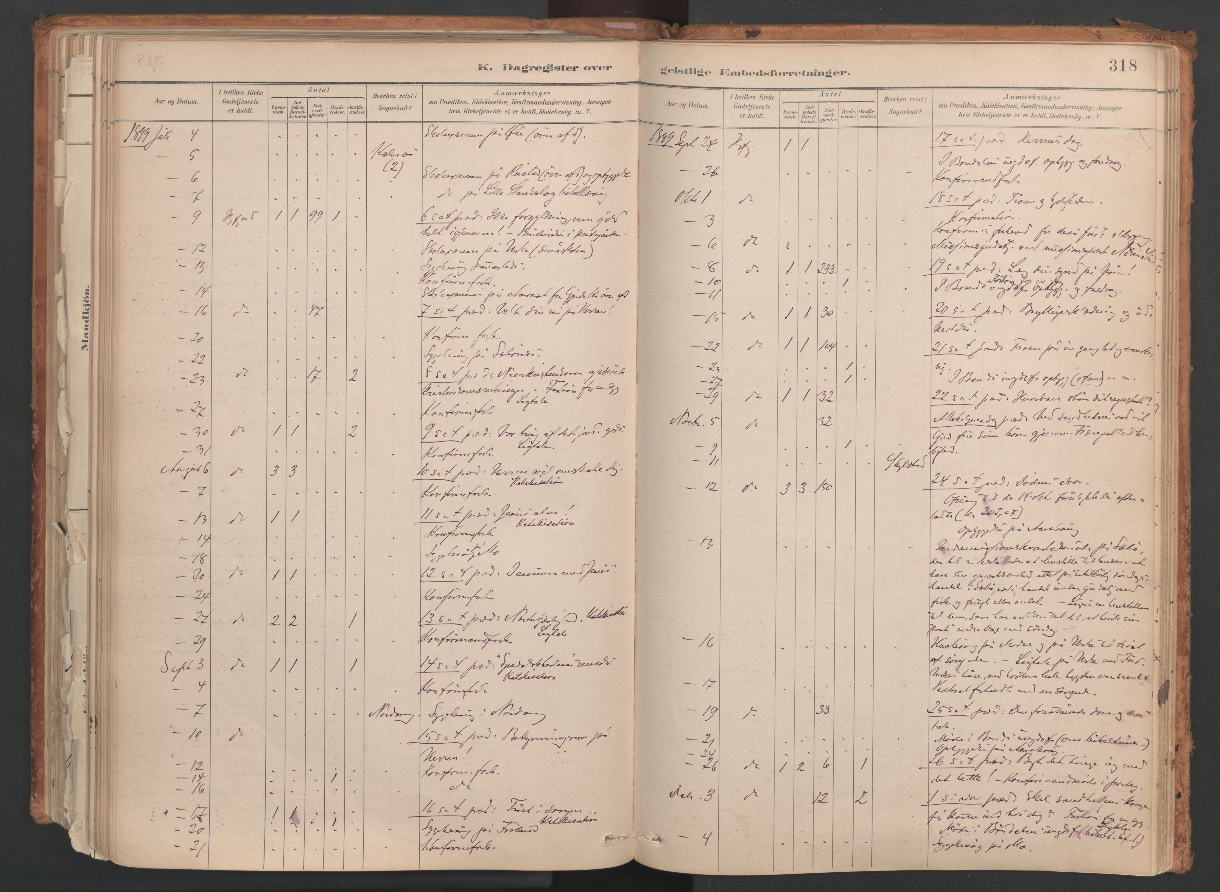 Ministerialprotokoller, klokkerbøker og fødselsregistre - Møre og Romsdal, SAT/A-1454/515/L0211: Parish register (official) no. 515A07, 1886-1910, p. 318
