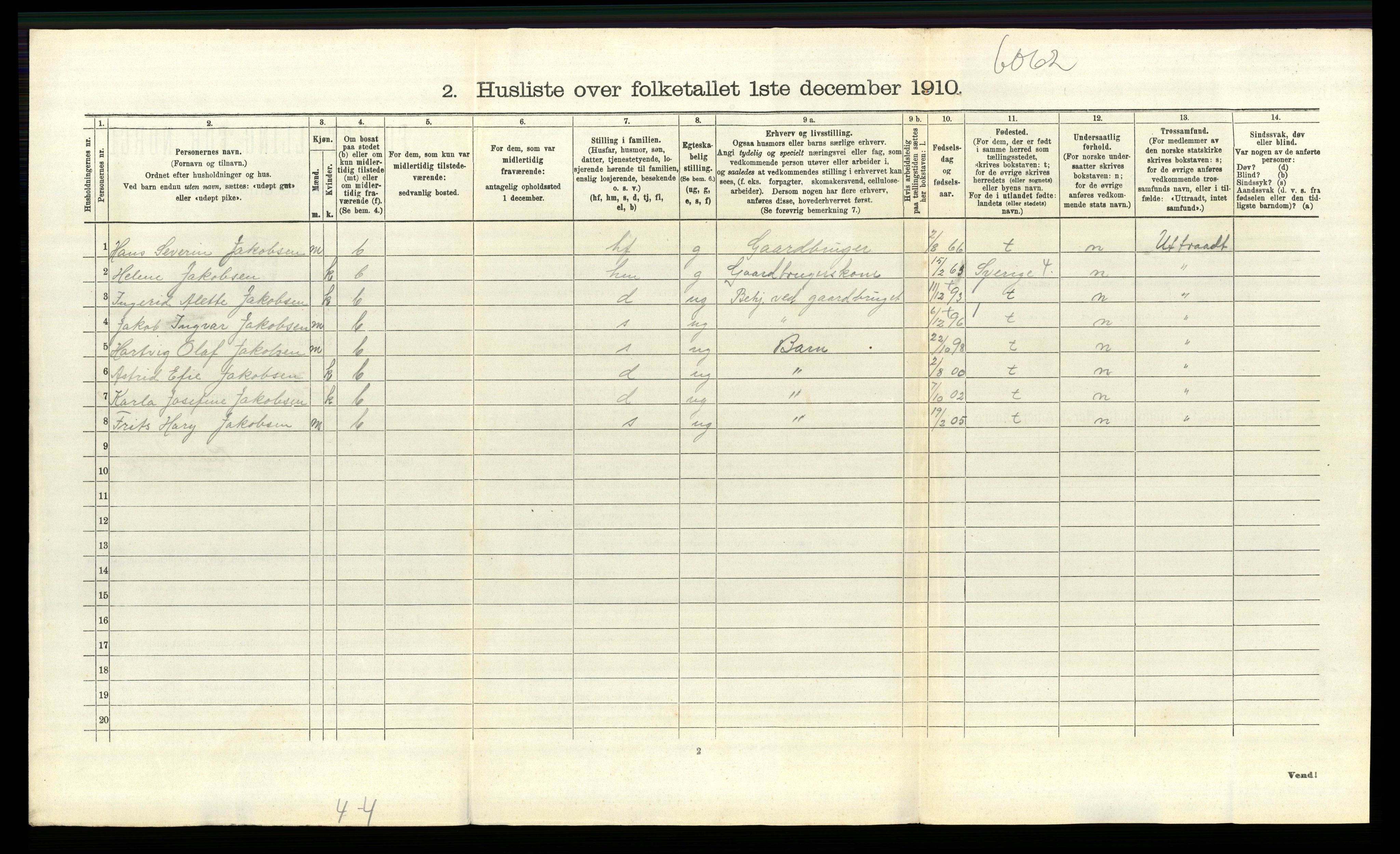 RA, 1910 census for Idd, 1910, p. 1631