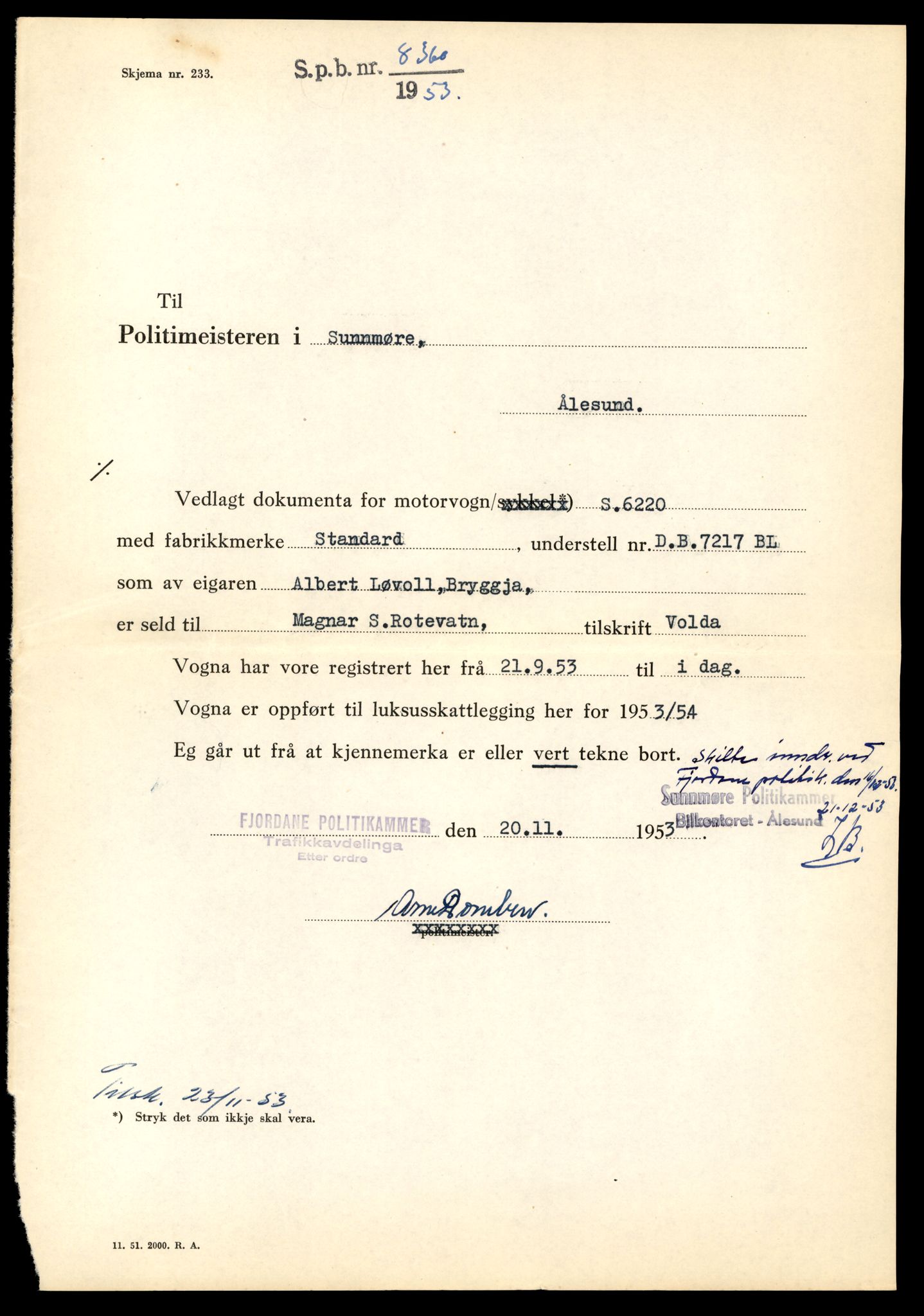 Møre og Romsdal vegkontor - Ålesund trafikkstasjon, AV/SAT-A-4099/F/Fe/L0045: Registreringskort for kjøretøy T 14320 - T 14444, 1927-1998, p. 367