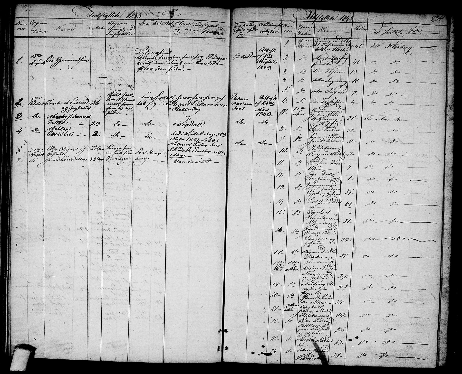 Rollag kirkebøker, SAKO/A-240/G/Ga/L0002: Parish register (copy) no. I 2, 1831-1856, p. 234