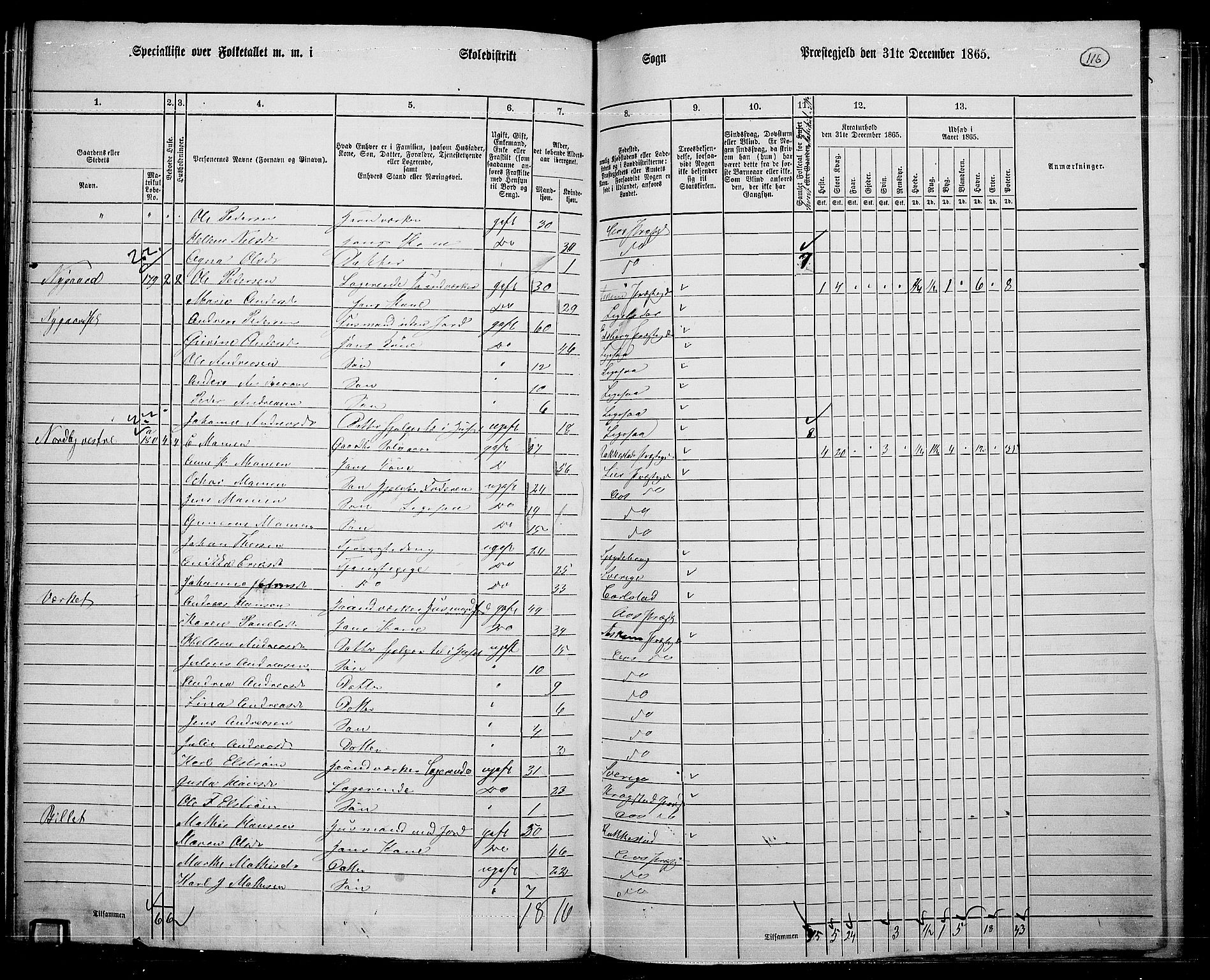 RA, 1865 census for Ås, 1865, p. 104