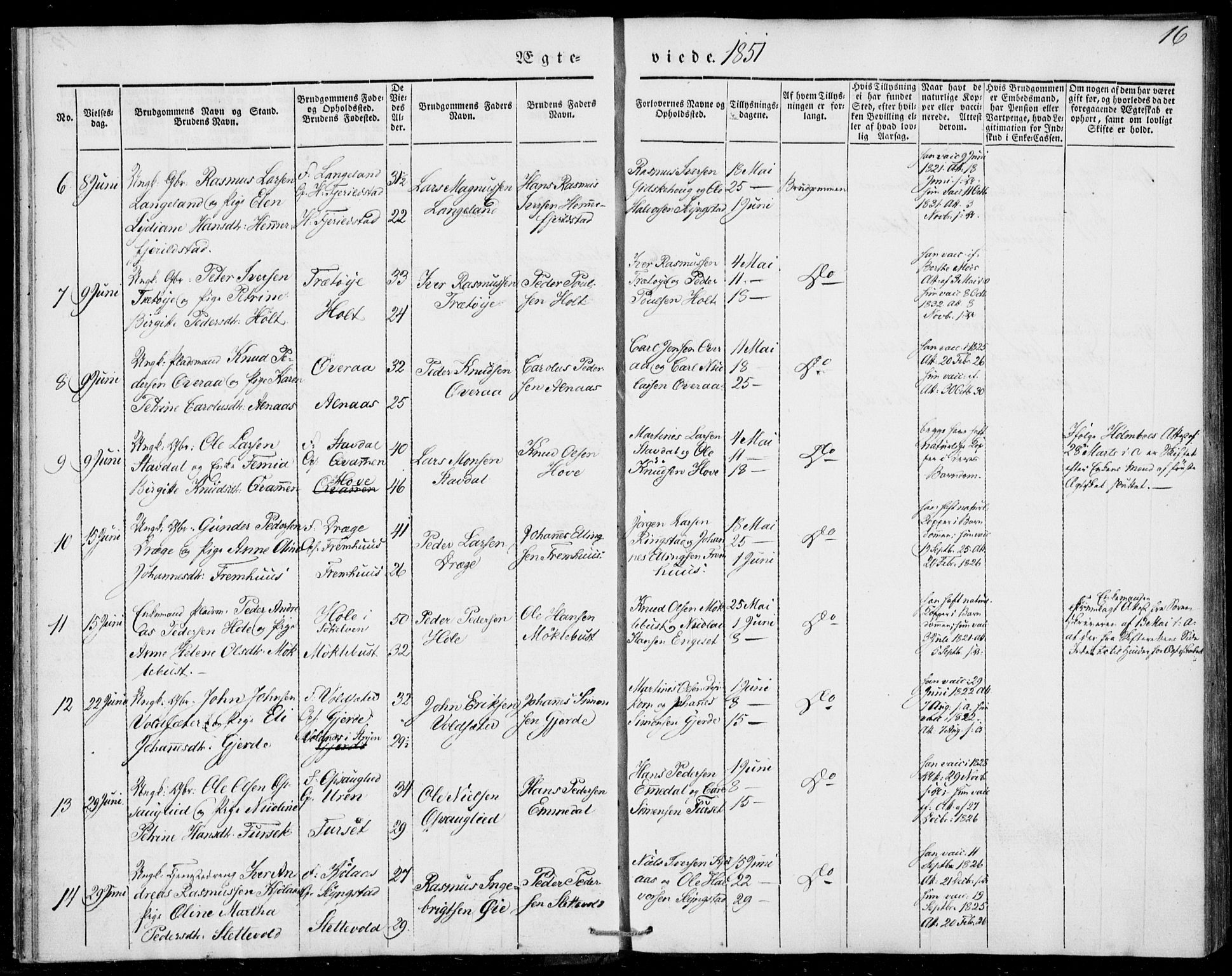 Ministerialprotokoller, klokkerbøker og fødselsregistre - Møre og Romsdal, AV/SAT-A-1454/520/L0276: Parish register (official) no. 520A06, 1844-1881, p. 16