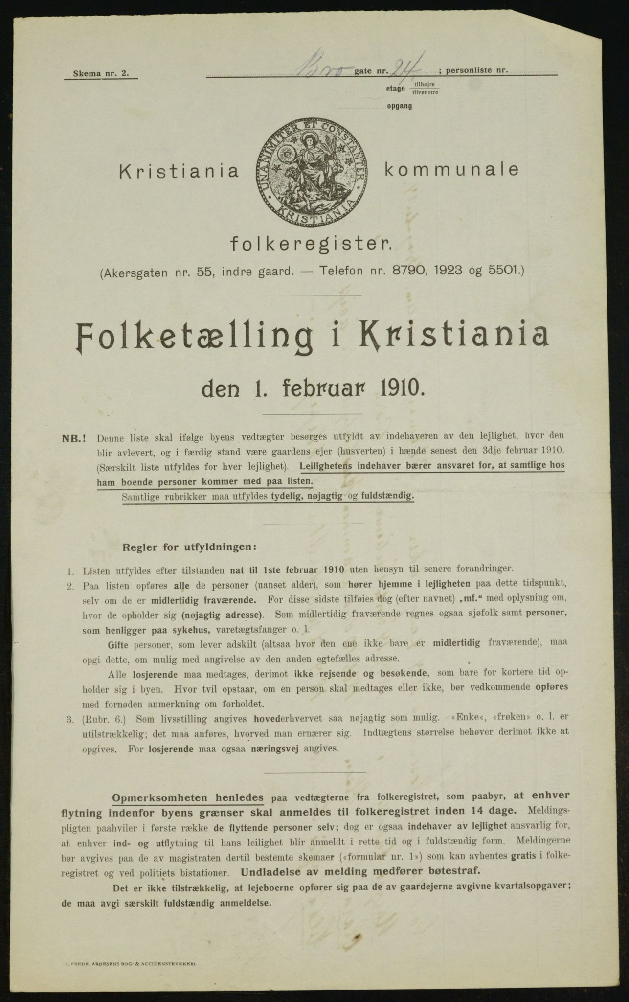 OBA, Municipal Census 1910 for Kristiania, 1910, p. 9605