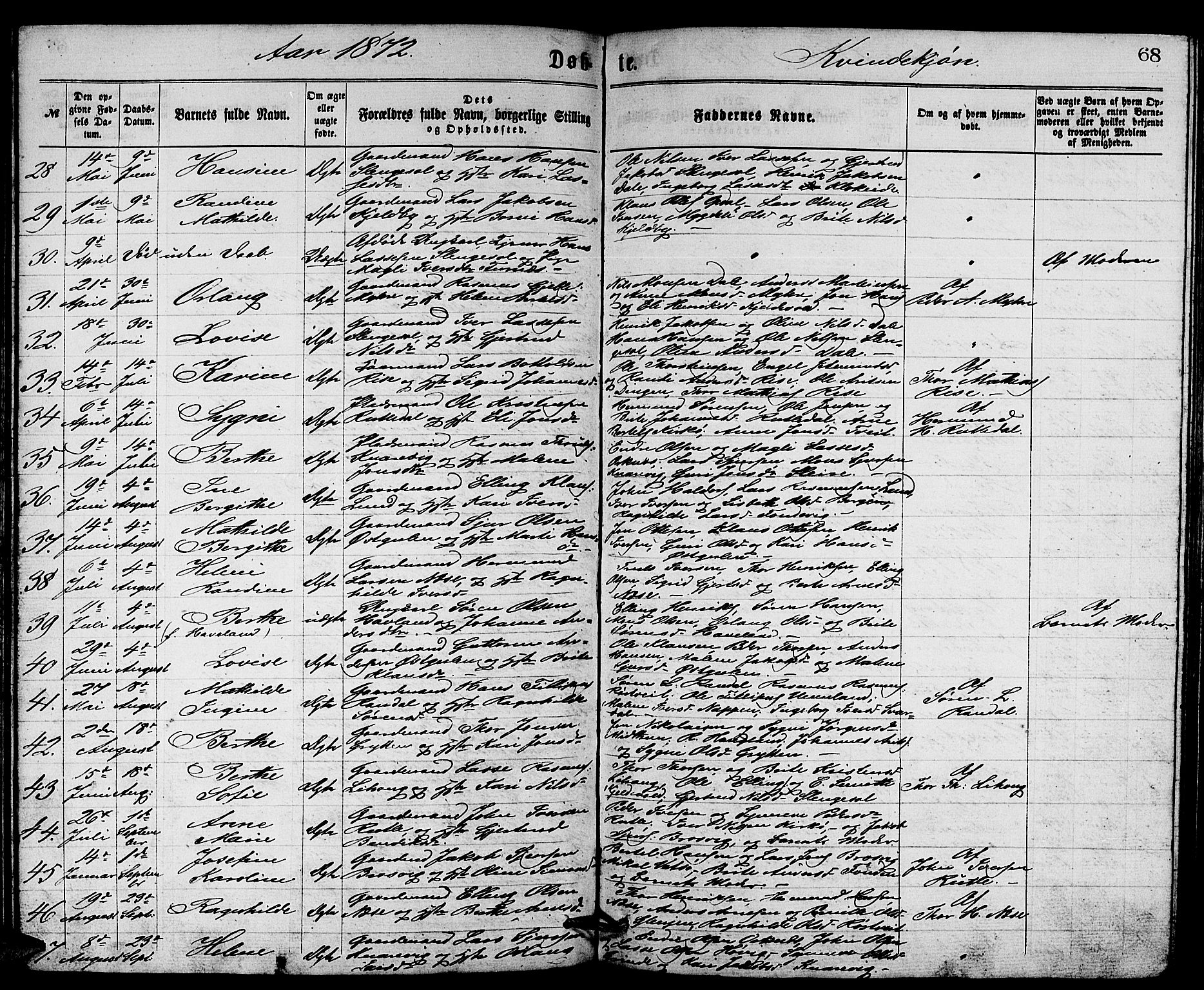 Gulen sokneprestembete, AV/SAB-A-80201/H/Hab/Habb/L0002: Parish register (copy) no. B 2, 1867-1883, p. 68