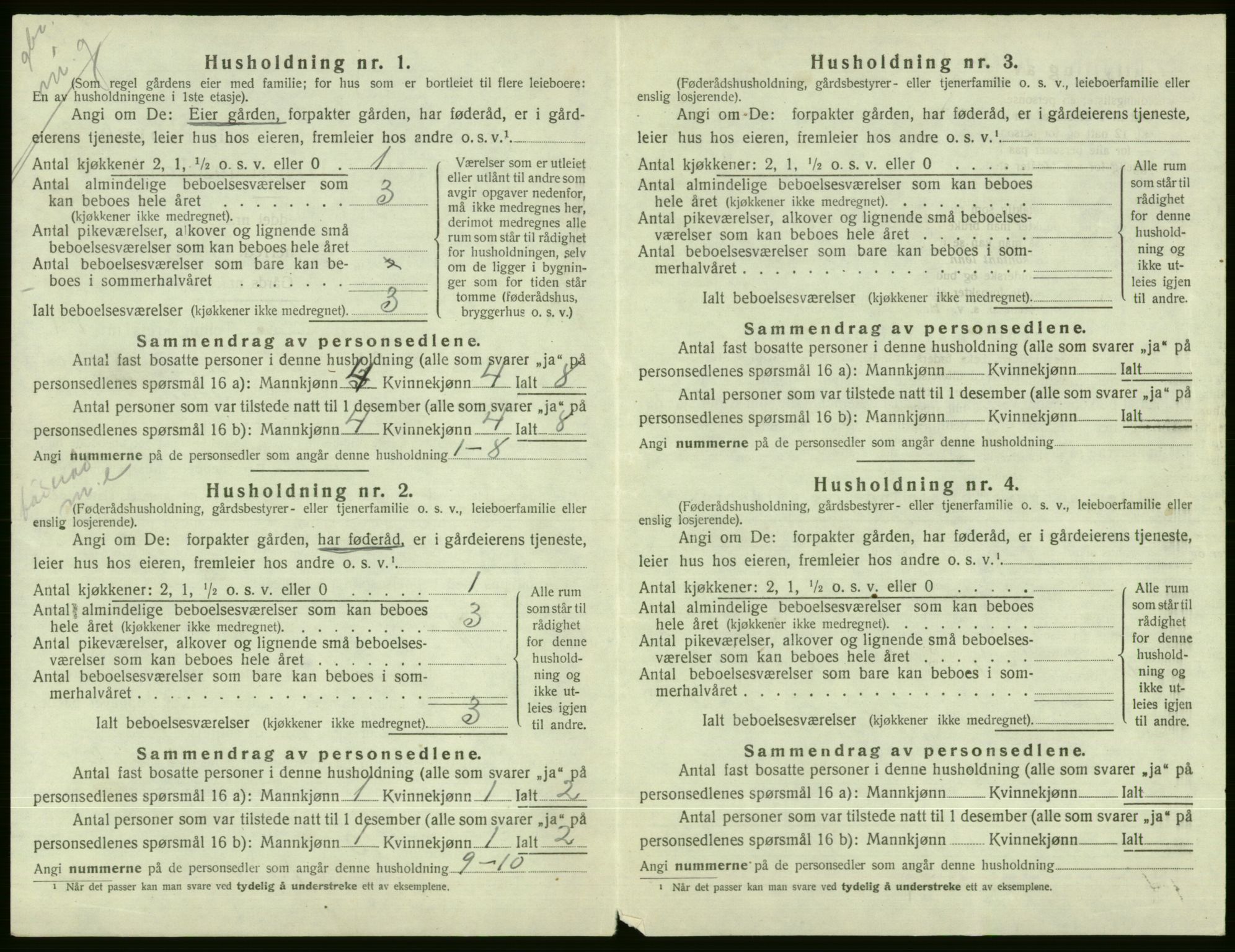 SAB, 1920 census for Voss, 1920, p. 1438