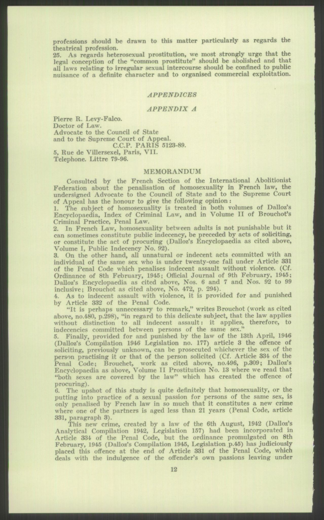 Justisdepartementet, Lovavdelingen, AV/RA-S-3212/D/De/L0029/0001: Straffeloven / Straffelovens revisjon: 5 - Ot. prp. nr.  41 - 1945: Homoseksualiet. 3 mapper, 1956-1970, p. 108
