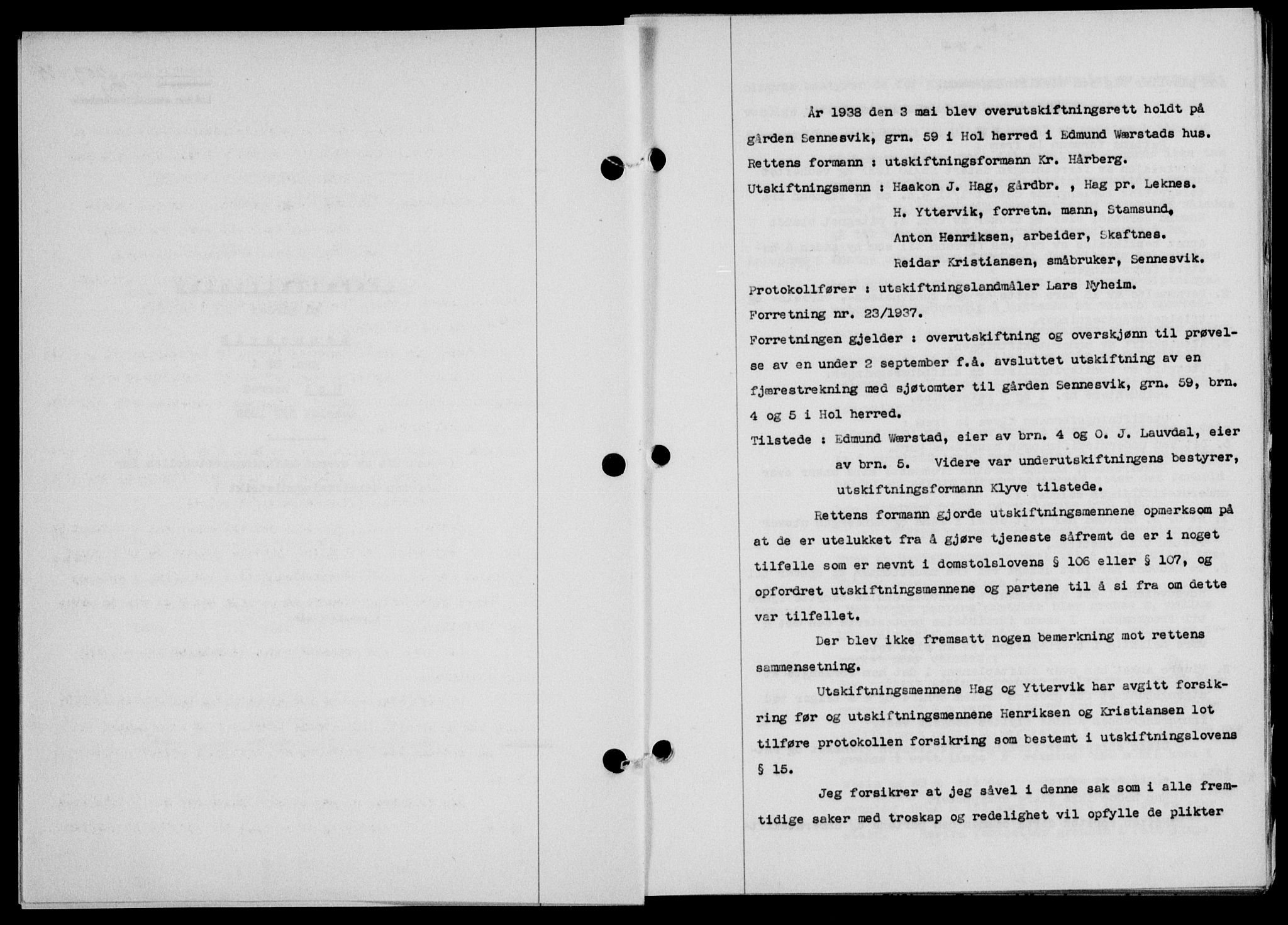 Lofoten sorenskriveri, SAT/A-0017/1/2/2C/L0005a: Mortgage book no. 5a, 1939-1939, Diary no: : 259/1939