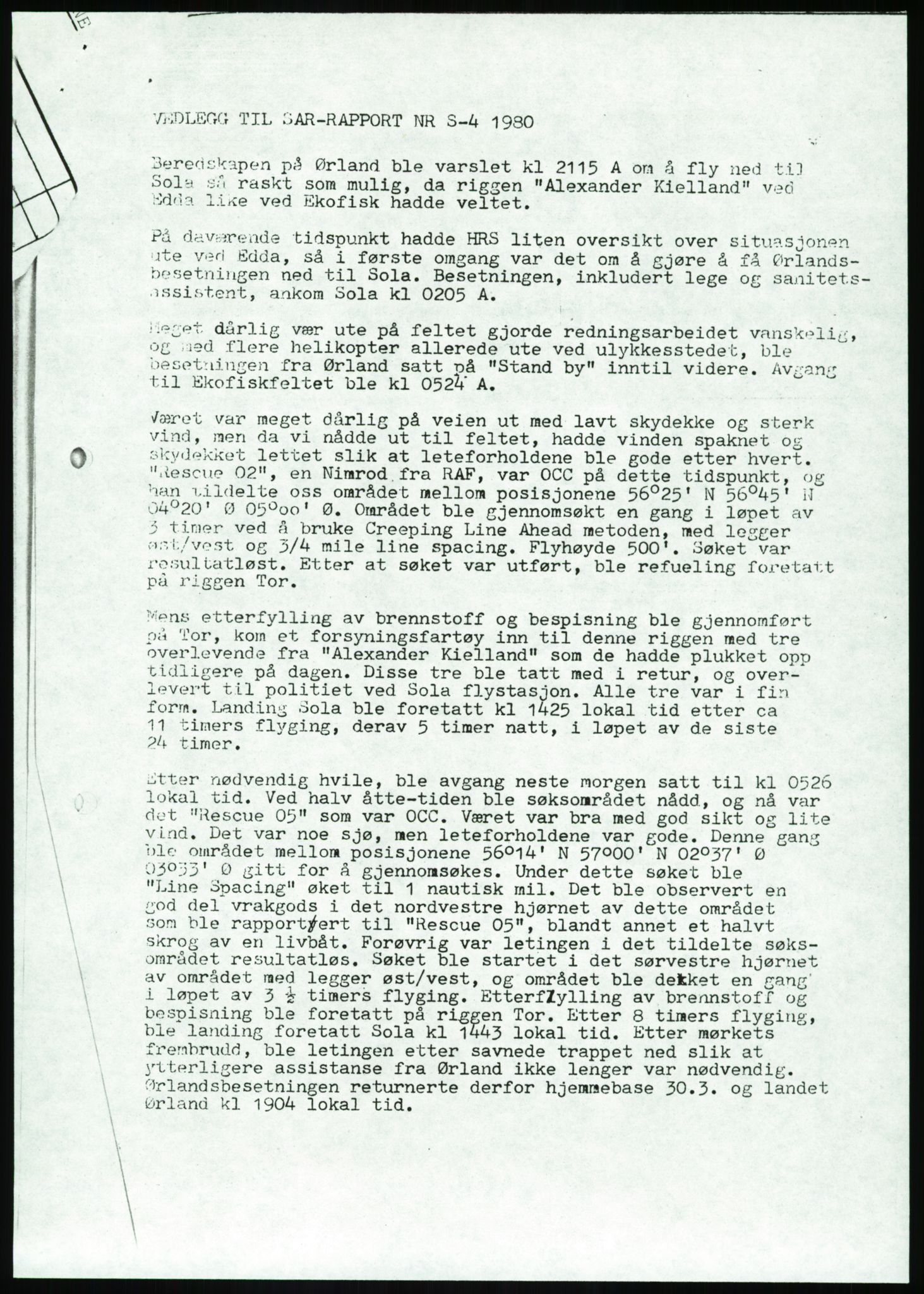 Justisdepartementet, Granskningskommisjonen ved Alexander Kielland-ulykken 27.3.1980, AV/RA-S-1165/D/L0017: P Hjelpefartøy (Doku.liste + P1-P6 av 6)/Q Hovedredningssentralen (Q0-Q27 av 27), 1980-1981, p. 288