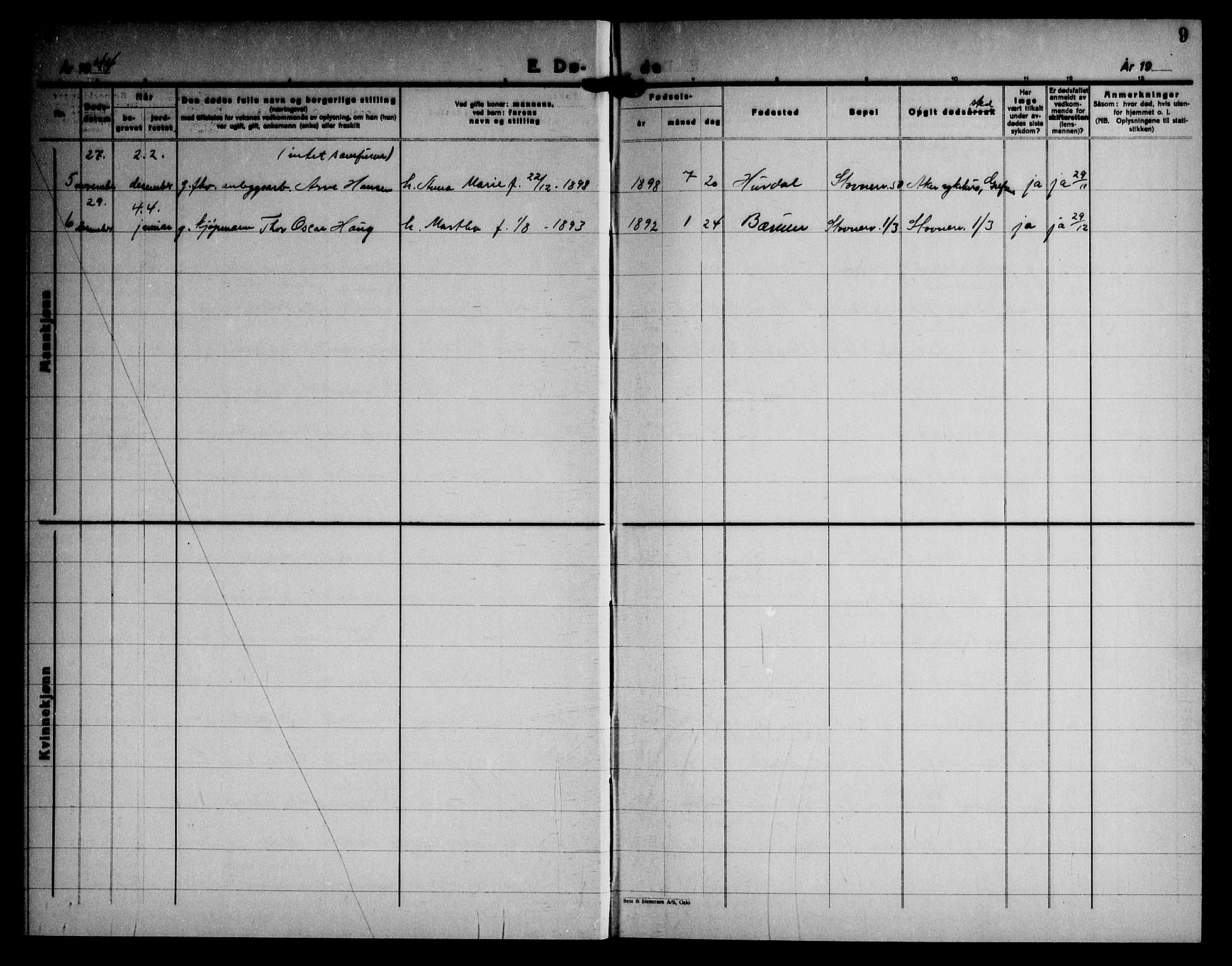 Østre Aker prestekontor Kirkebøker, SAO/A-10840/G/Gc/L0004: Parish register (copy) no. III 4, 1942-1949, p. 9