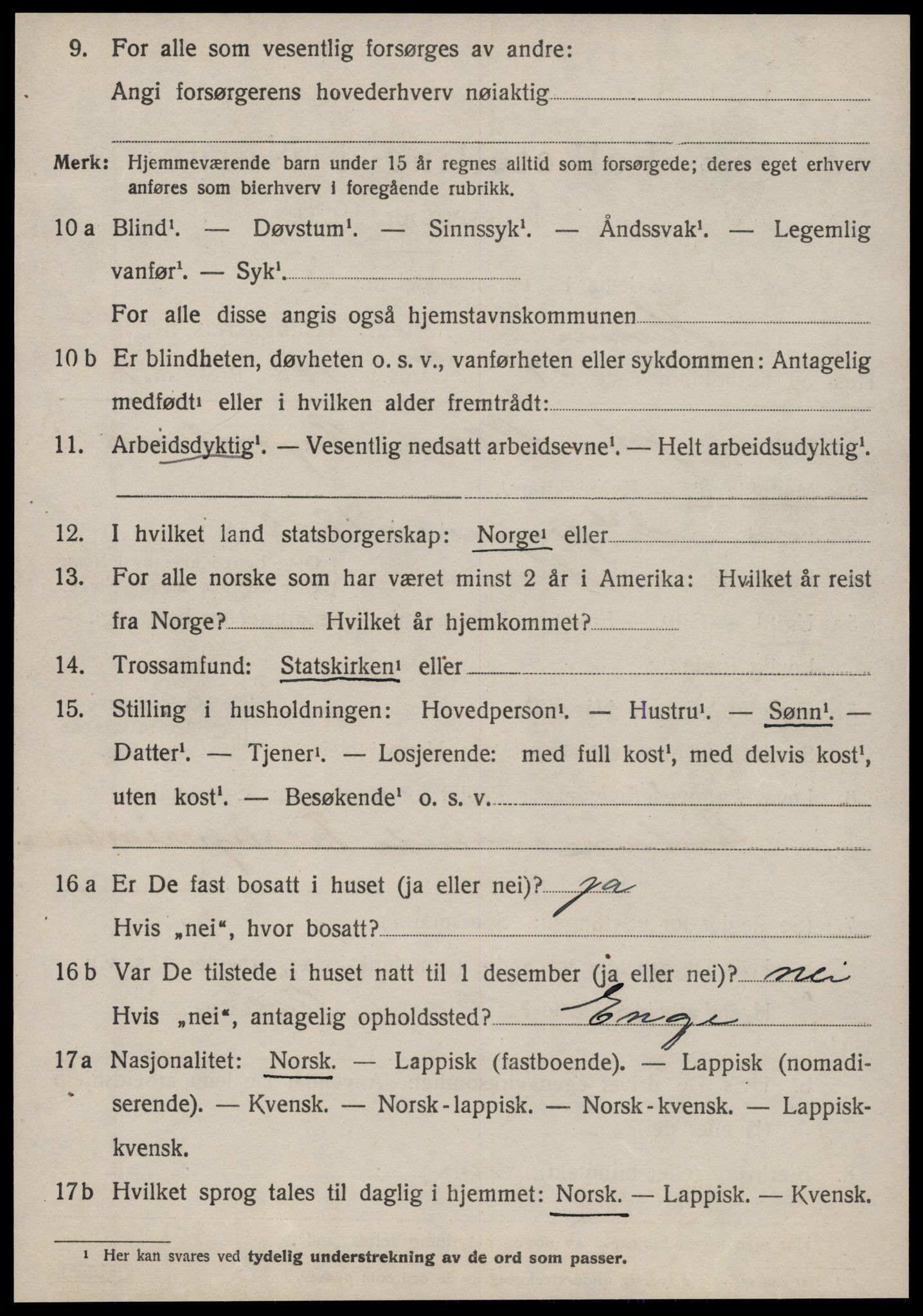 SAT, 1920 census for Hemne, 1920, p. 7939