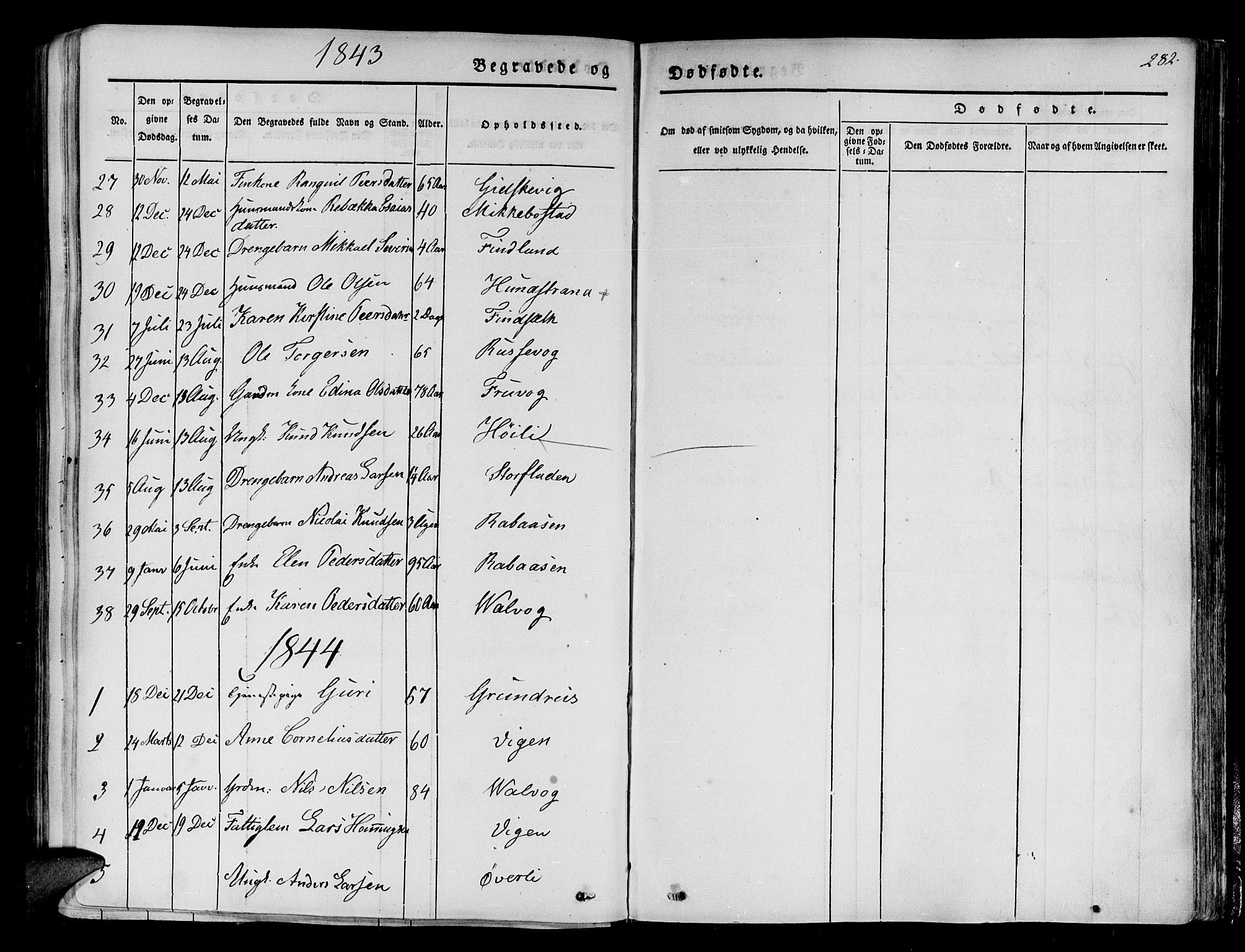 Tranøy sokneprestkontor, SATØ/S-1313/I/Ia/Iaa/L0005kirke: Parish register (official) no. 5, 1829-1844, p. 282