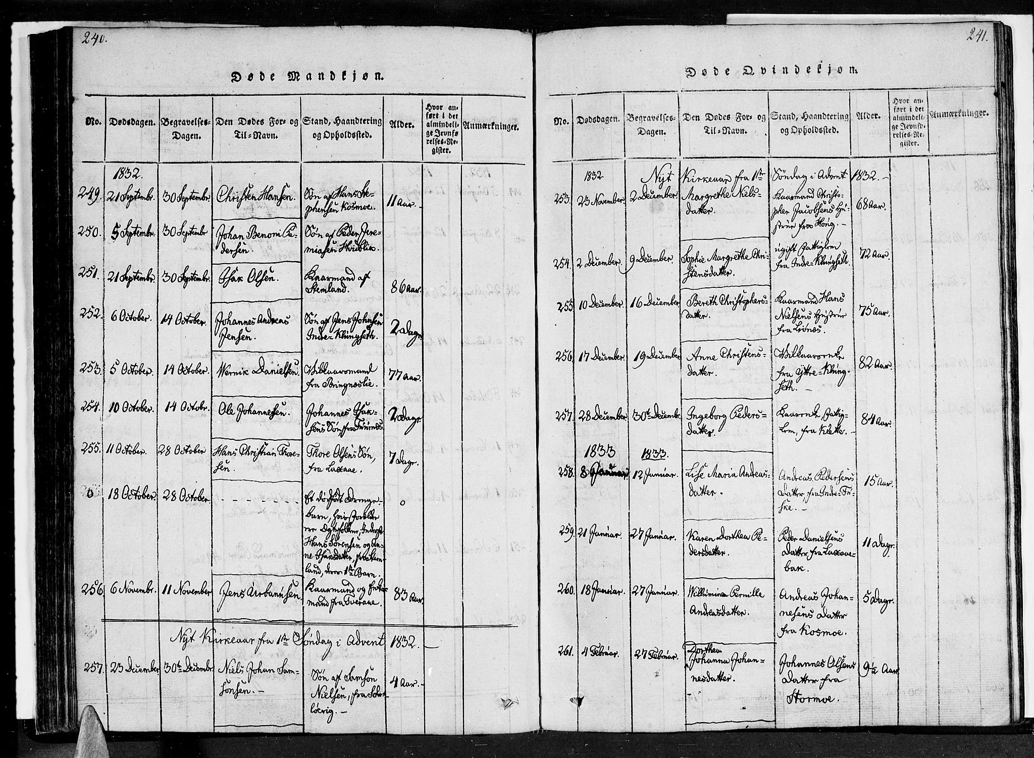 Ministerialprotokoller, klokkerbøker og fødselsregistre - Nordland, SAT/A-1459/852/L0736: Parish register (official) no. 852A06, 1820-1833, p. 240-241