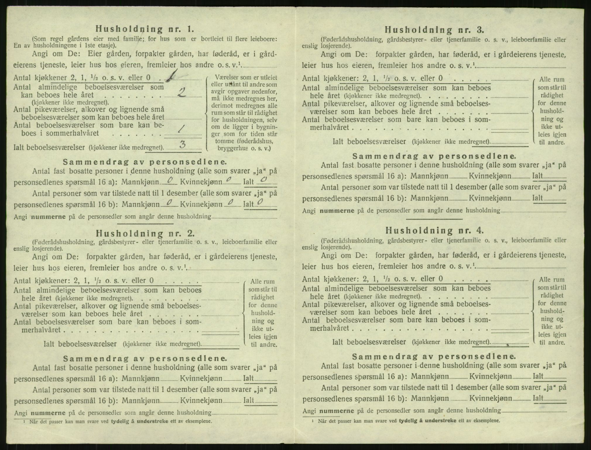 SAT, 1920 census for Vestnes, 1920, p. 1132