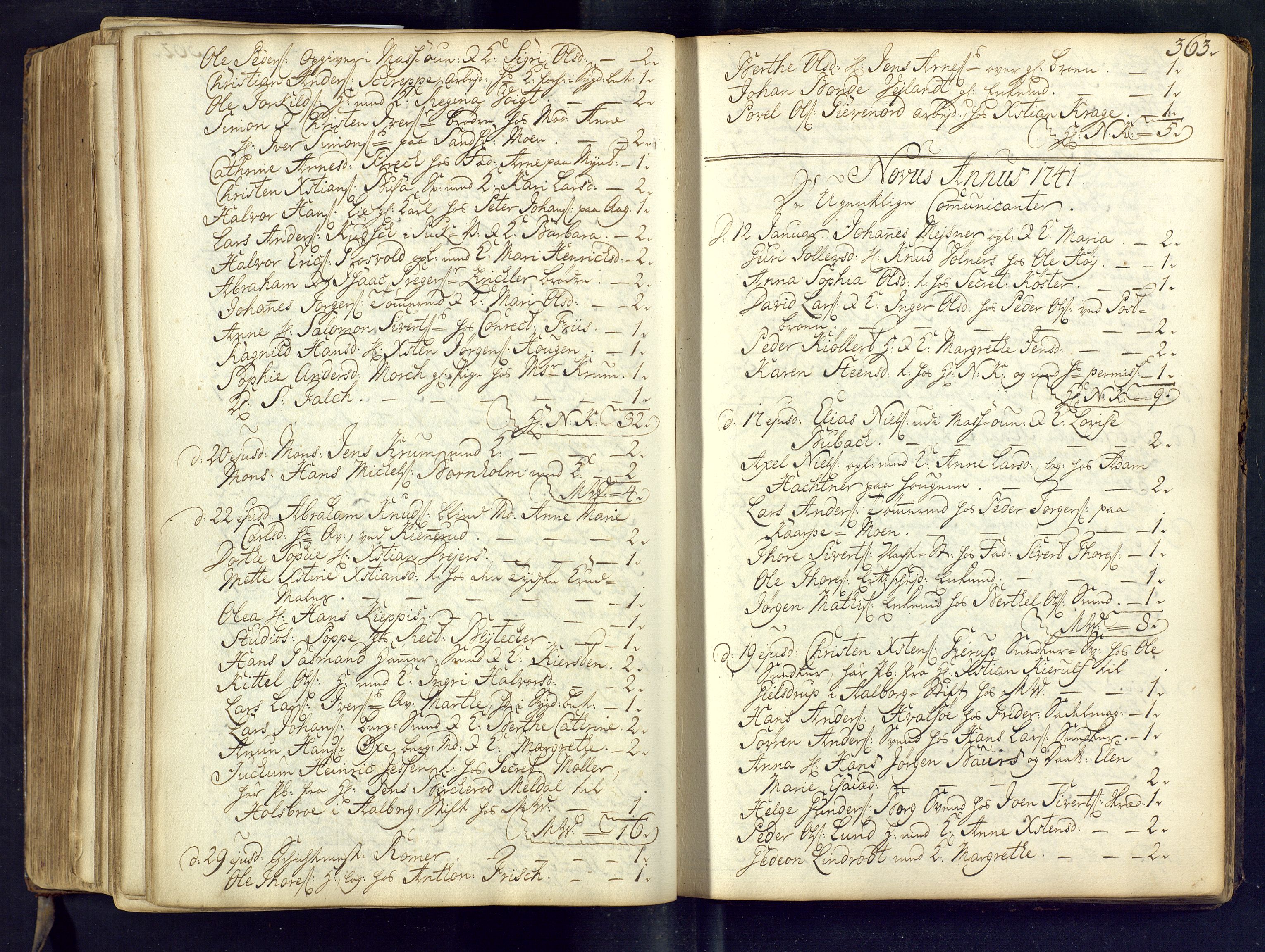 Kongsberg kirkebøker, SAKO/A-22/M/Ma/L0002: Communicants register no. 2, 1739-1745, p. 363