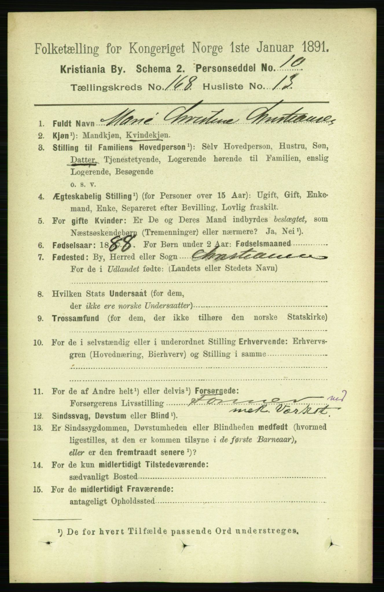 RA, 1891 census for 0301 Kristiania, 1891, p. 98366
