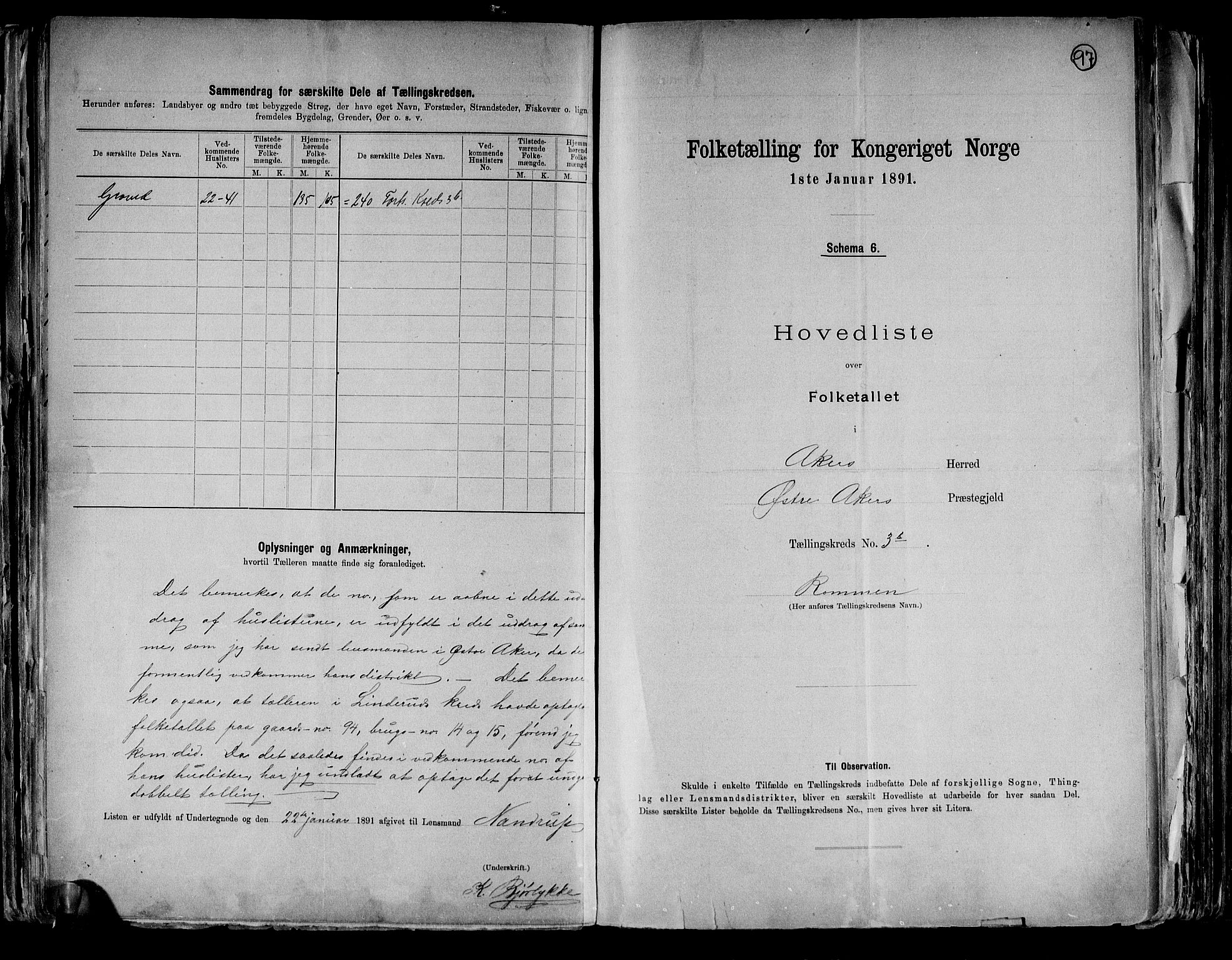 RA, 1891 census for 0218 Aker, 1891, p. 14